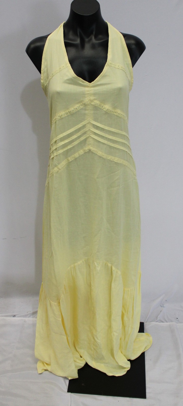 And Now This Women’s Solid Halter Tie Neck Dress EJ3 Double Cream Medium NWT