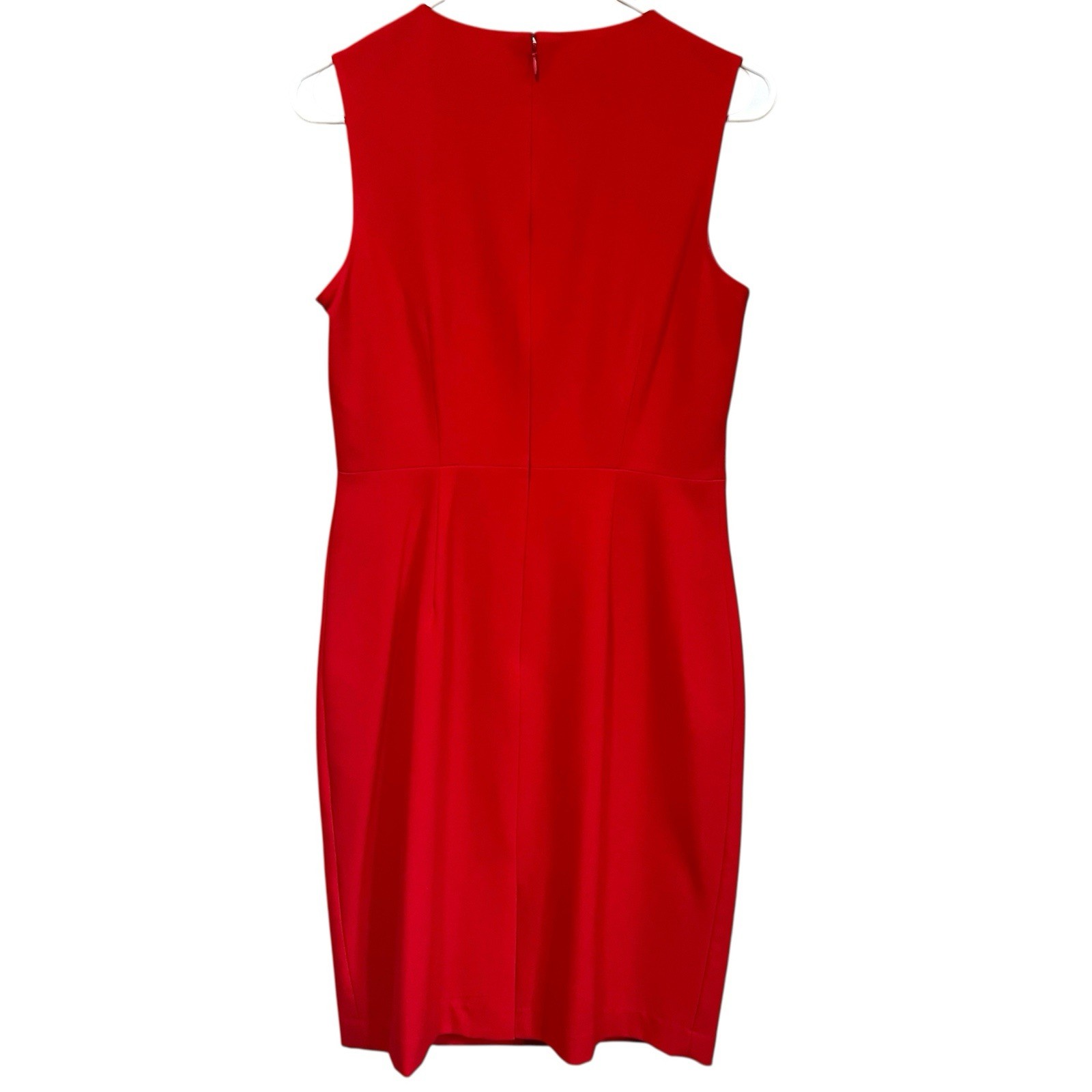 Calvin Klein Red Studded Classic Holiday Office Party Sleeveless Dress; Size 6