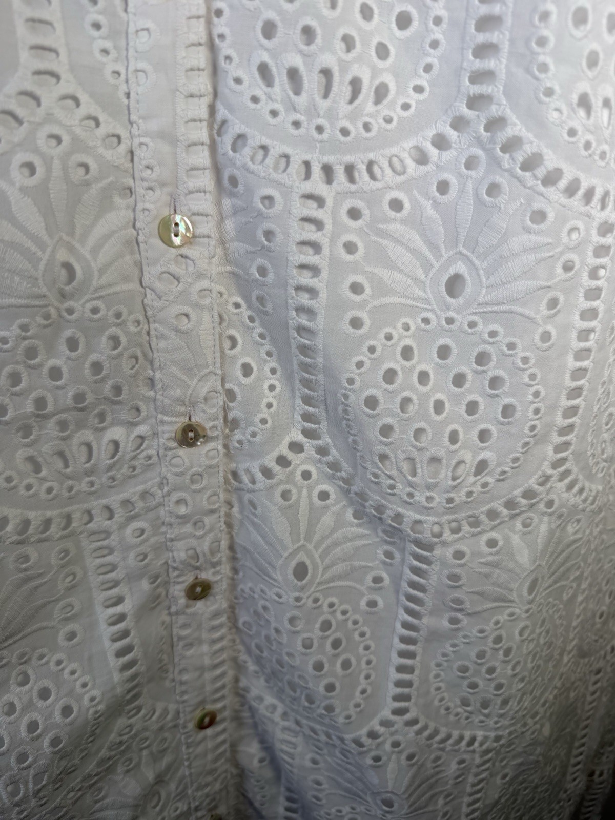 Lilly Pulitzer Eira White Muse Pineapple Tile Eyelet Midi Shirt Dress Sz 10 NWT