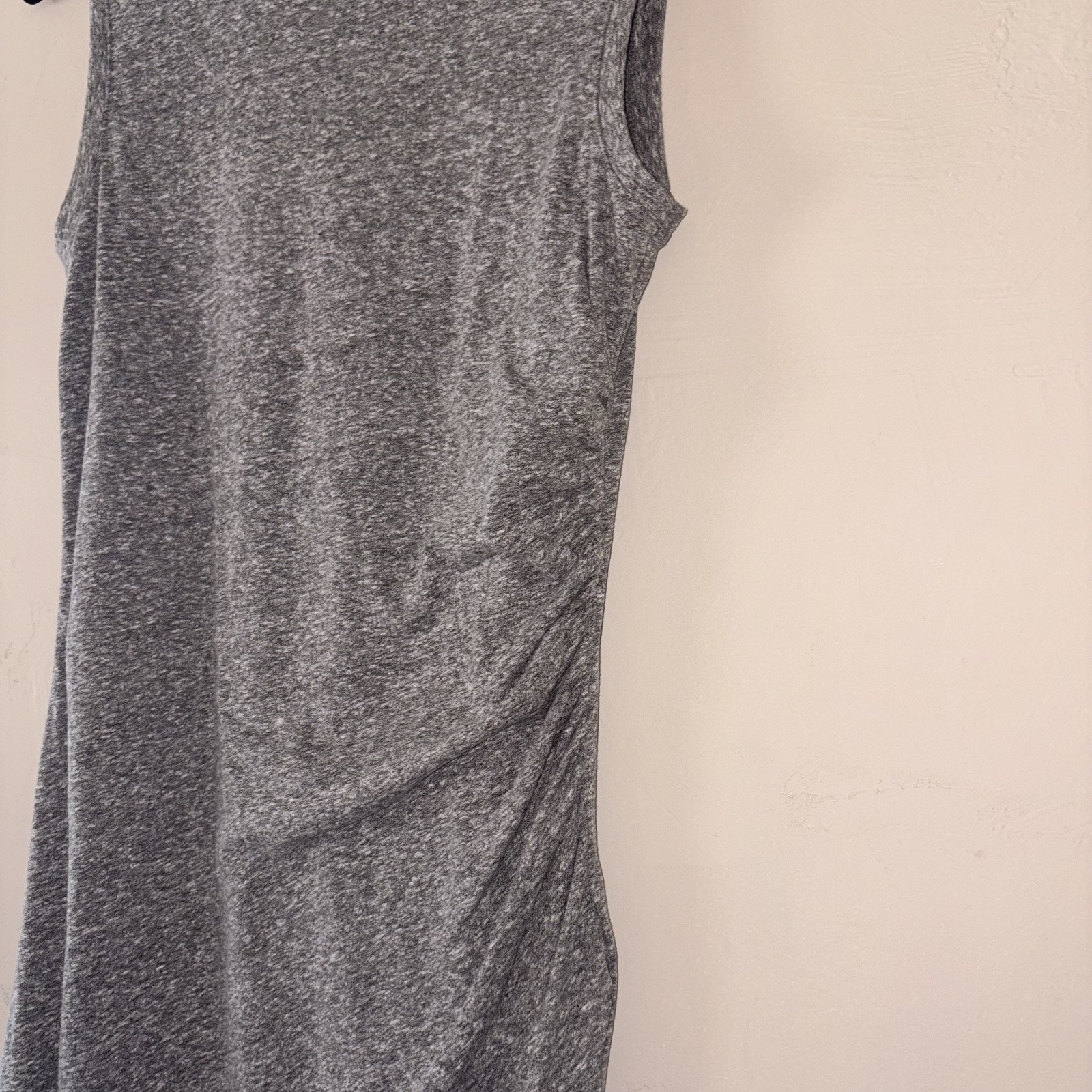 Z Supply Triblend Tulip Dress Sleeveless Ruched Grey Size Medium