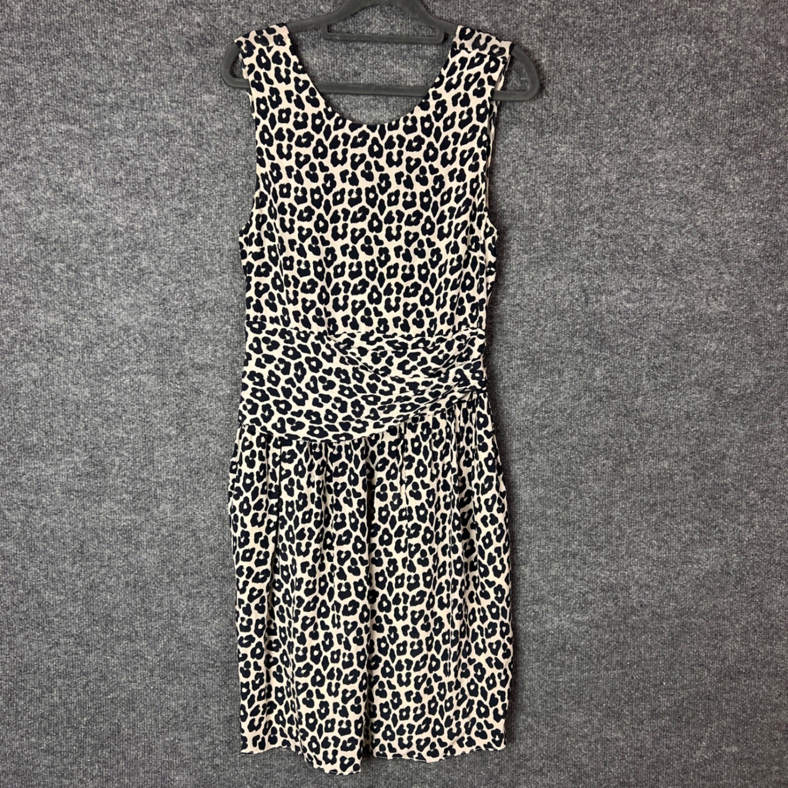 3.1 Phillip Lim Silk Leopard Print Sleeveless V Neck Midi Dress Women’s Size M