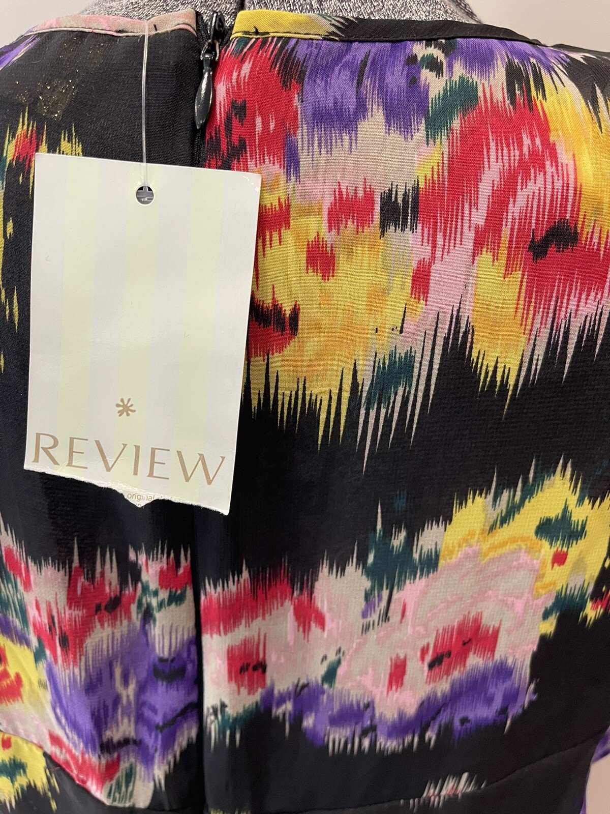 Review Australia Women’s Size 12 Flutter Mini Dress-sleeveless-Ikat Agnes NWT
