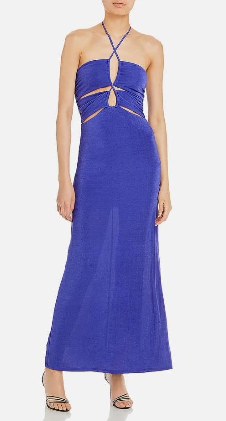 Fore Halter Maxi Dress Royal Blue Size S 2770