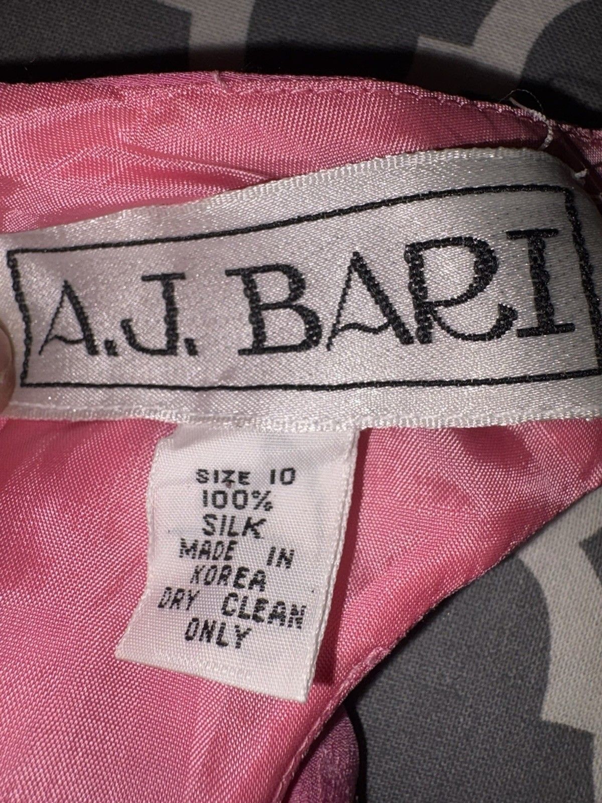 VTG A.J. Bari 100% Silk Drop Waist Ruffle Dress Sz 10