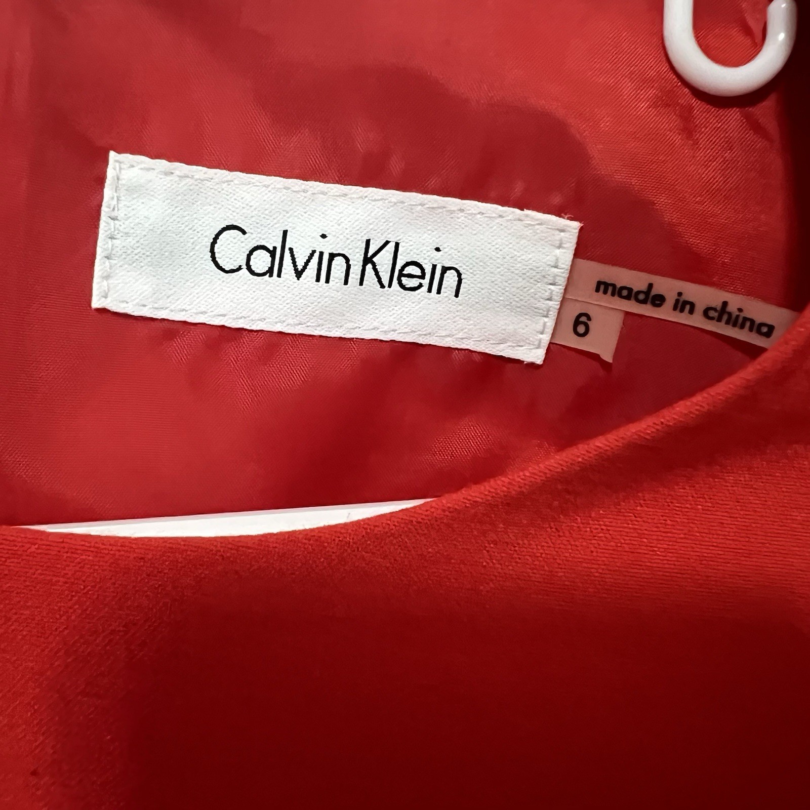 Calvin Klein Red Studded Classic Holiday Office Party Sleeveless Dress; Size 6