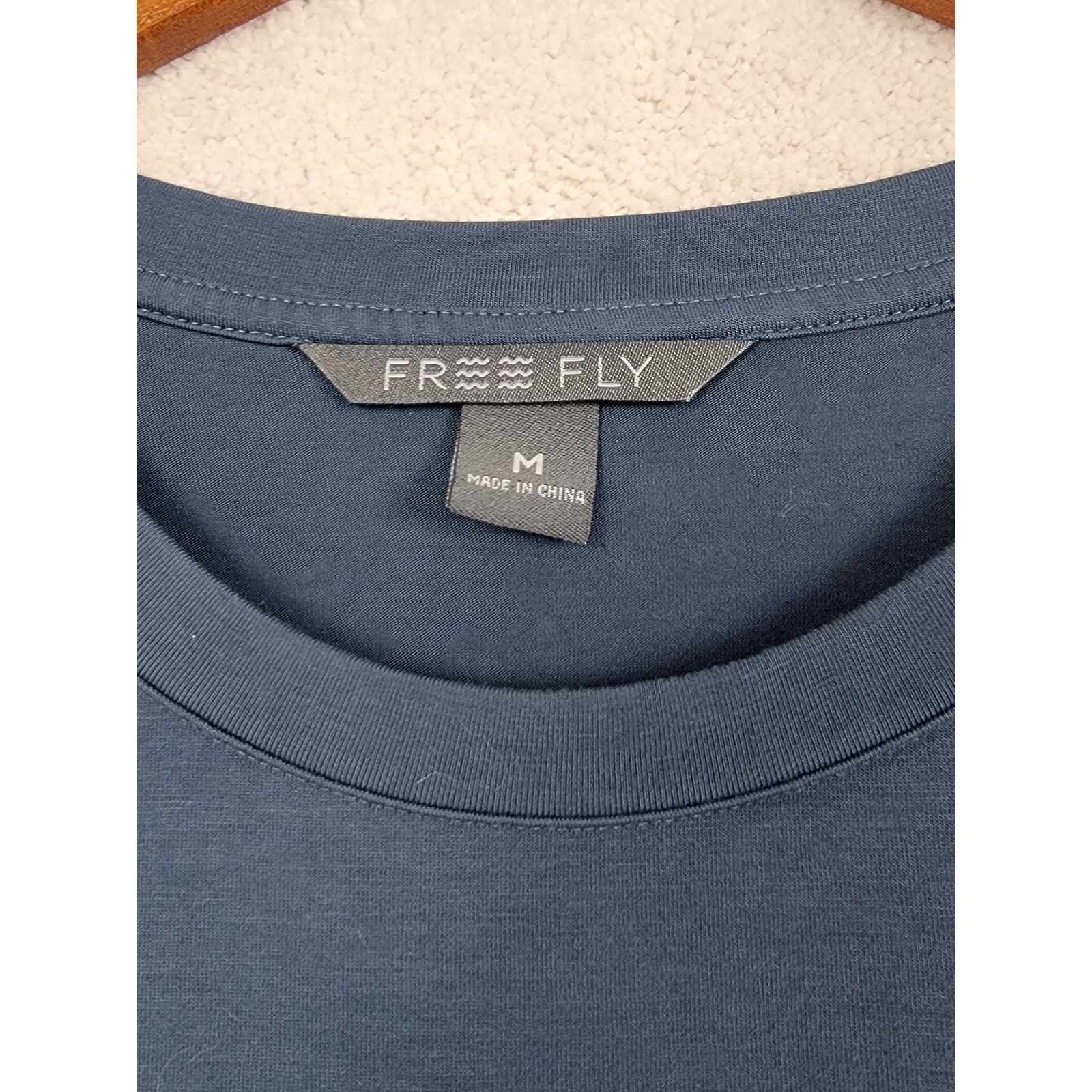Free Fly Pocket Dress Womens Medium Blue Excellent Bamboo Viscose Short Sleeve