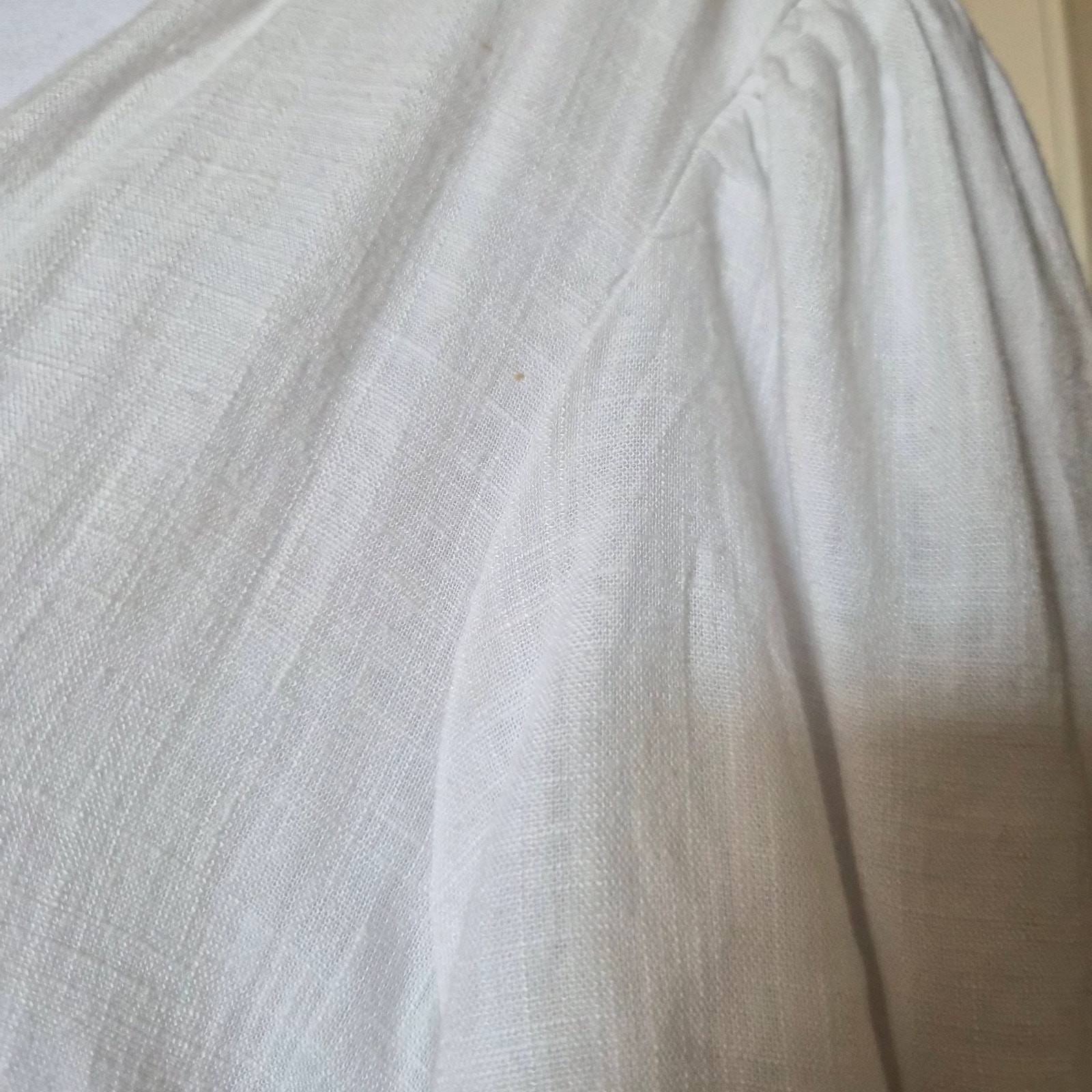 LOFT Ann Taylor White Cottagecore Linen Dress Size 12