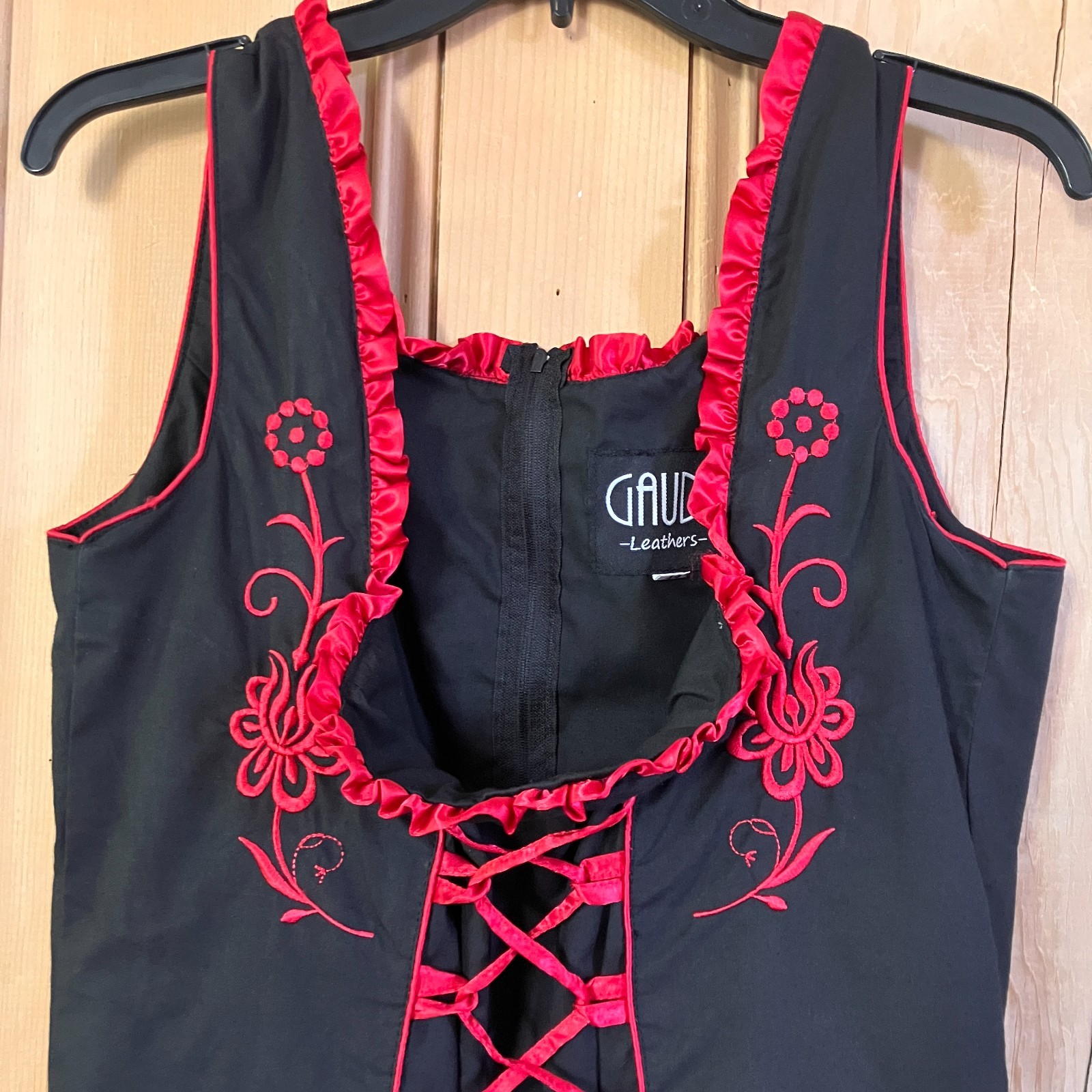 Gaudi Leathers Womens Oktoberfest German Lace Up Dress Size XL (44) Black SP EXC