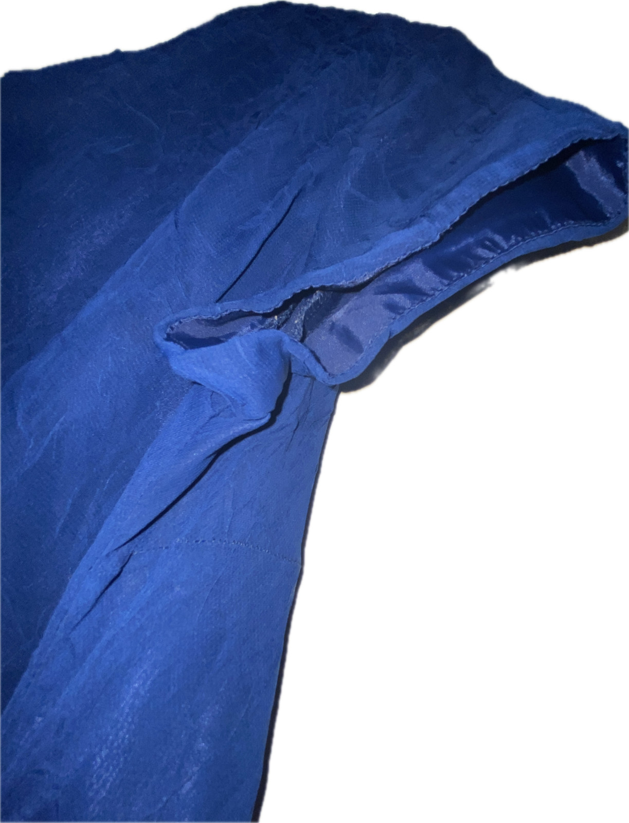 KARIN STEVENS Dress Royal Blue Lined Ruffles Size 8 Whimsical elegant feminine