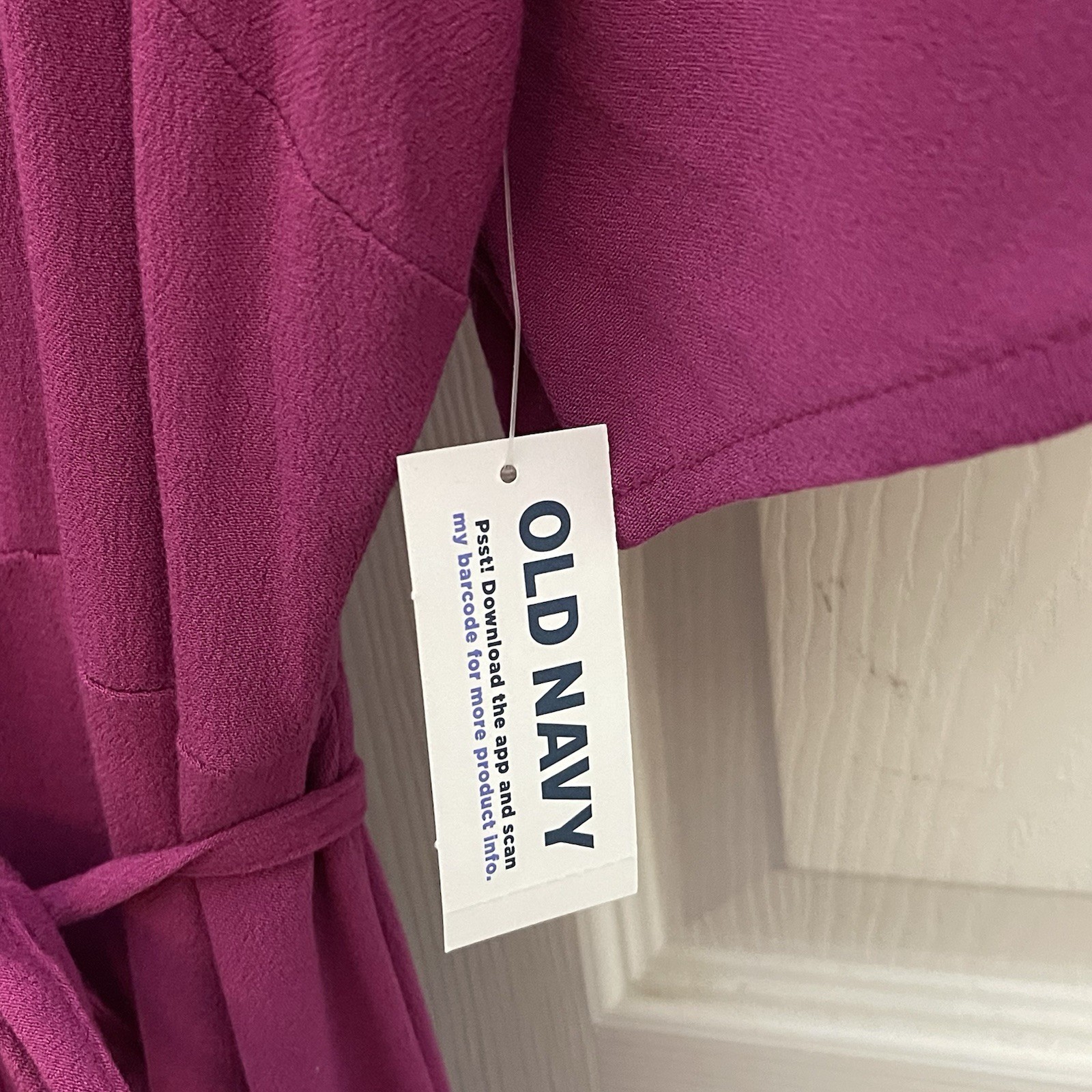NWT Old Navy Pink Viscose Flutter-Sleeve True Wrap Midi Dress New with Tag sz L