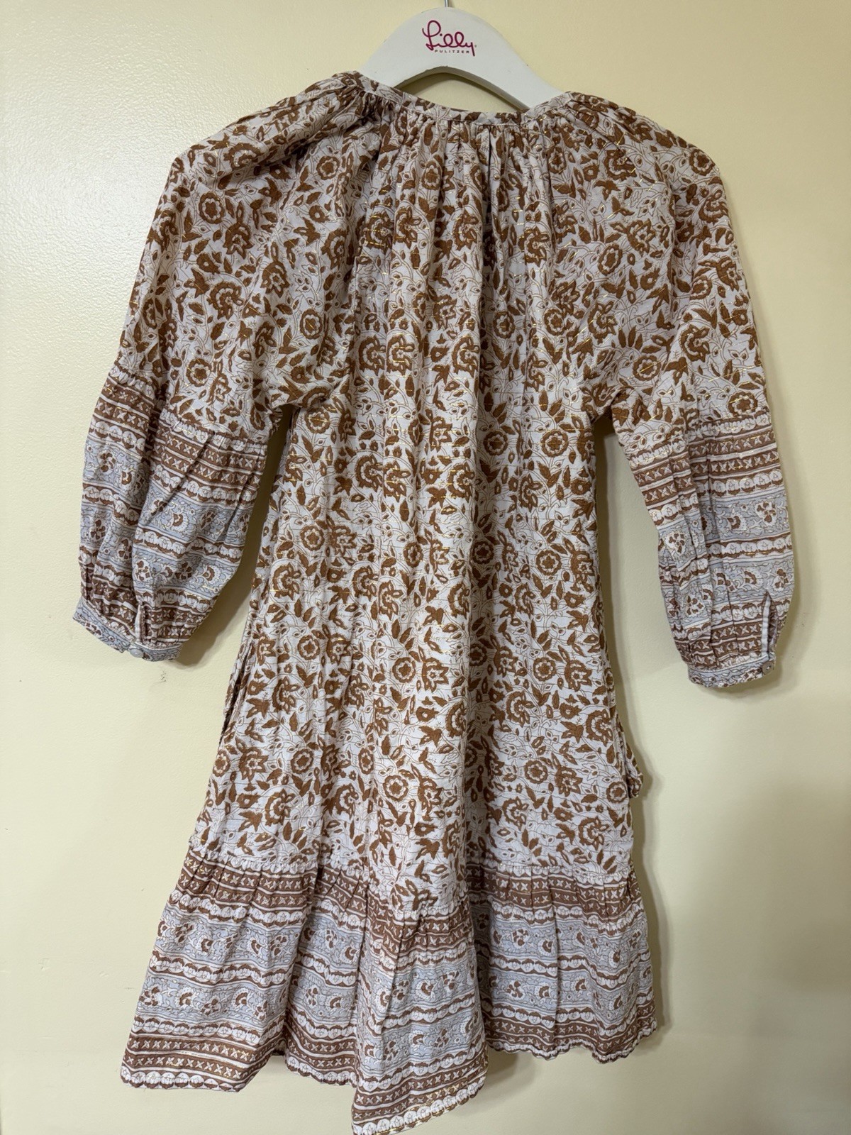 Cleobella Rosy Mini Dress XS Tamil Block Print Blouson Sleeves Cottagecore Boho
