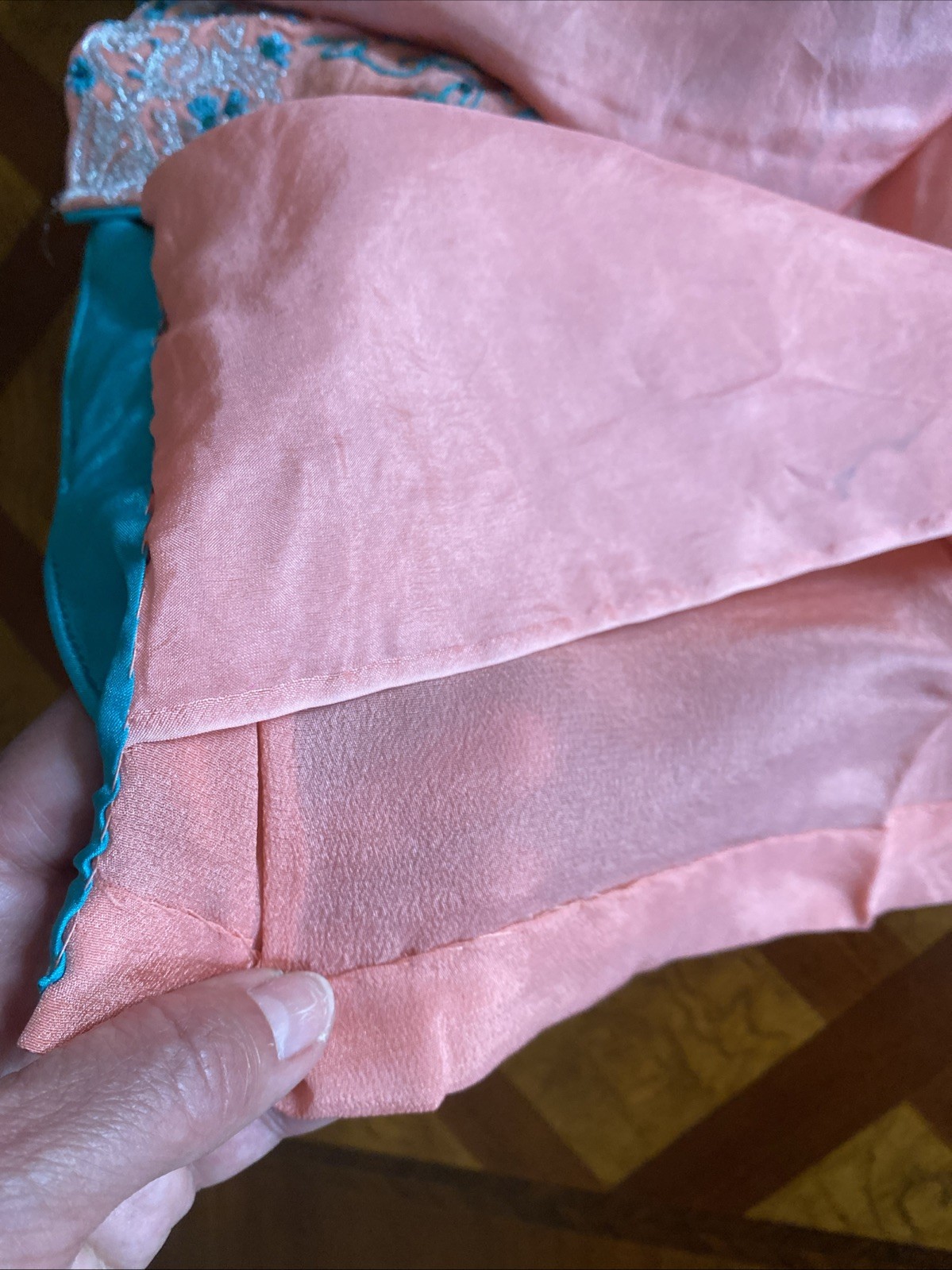 Vintage Sheer Tunic Midi Dress Cover-Up Embroidered Size S Artsy Boho OOAK New
