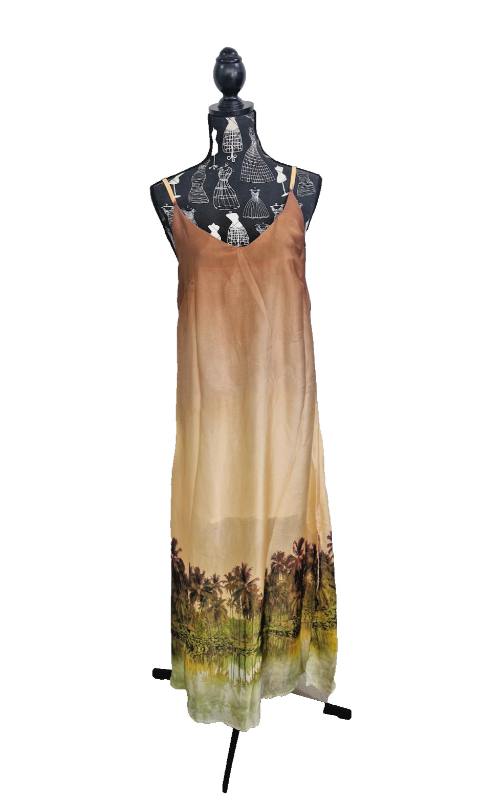 Noosa Living Nerine Anne Maxi Dress Womens M Ombre Palm Side Split