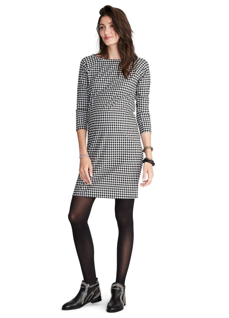 Hatch Maternity Women’s THE MILA DRESS Black/Ivory Size 3 (L/12) $248 NEW