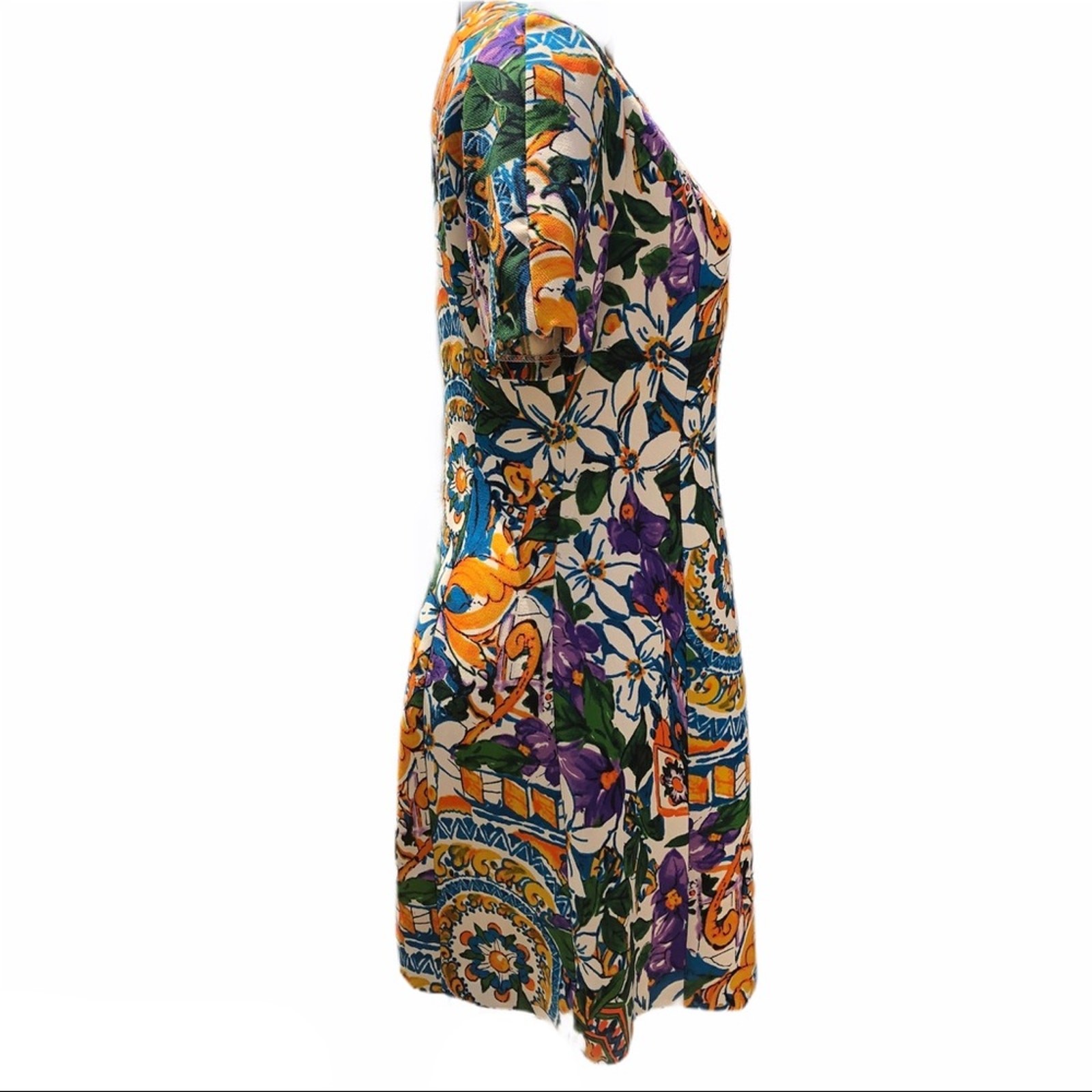 I. Madeline multi color floral lined sheath dress medium