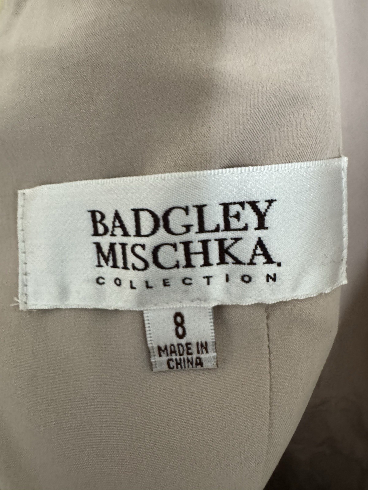 NWT Badgley Mischka Metallic Tweed Sheath Dress Size 8 Gold Silver Cocktail Midi