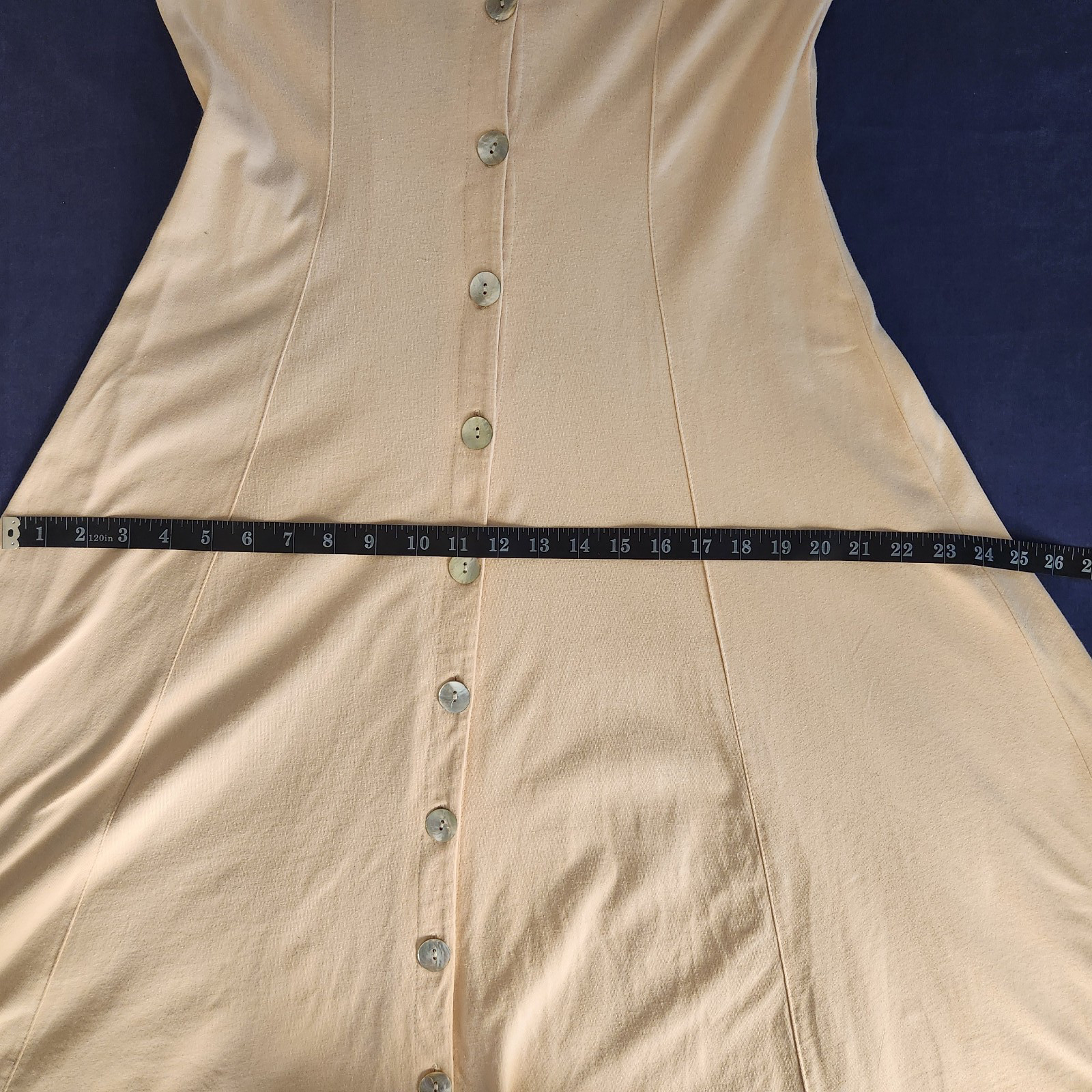 90s Coldwater Creek Pale Peach Maxi Shirt Dress Minimalist/Cleangirl/Classic S