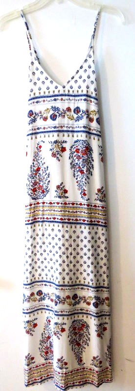 Old Navy Cream Flowered Maxi Dress Spaghetti Straps Women’s Petite Large