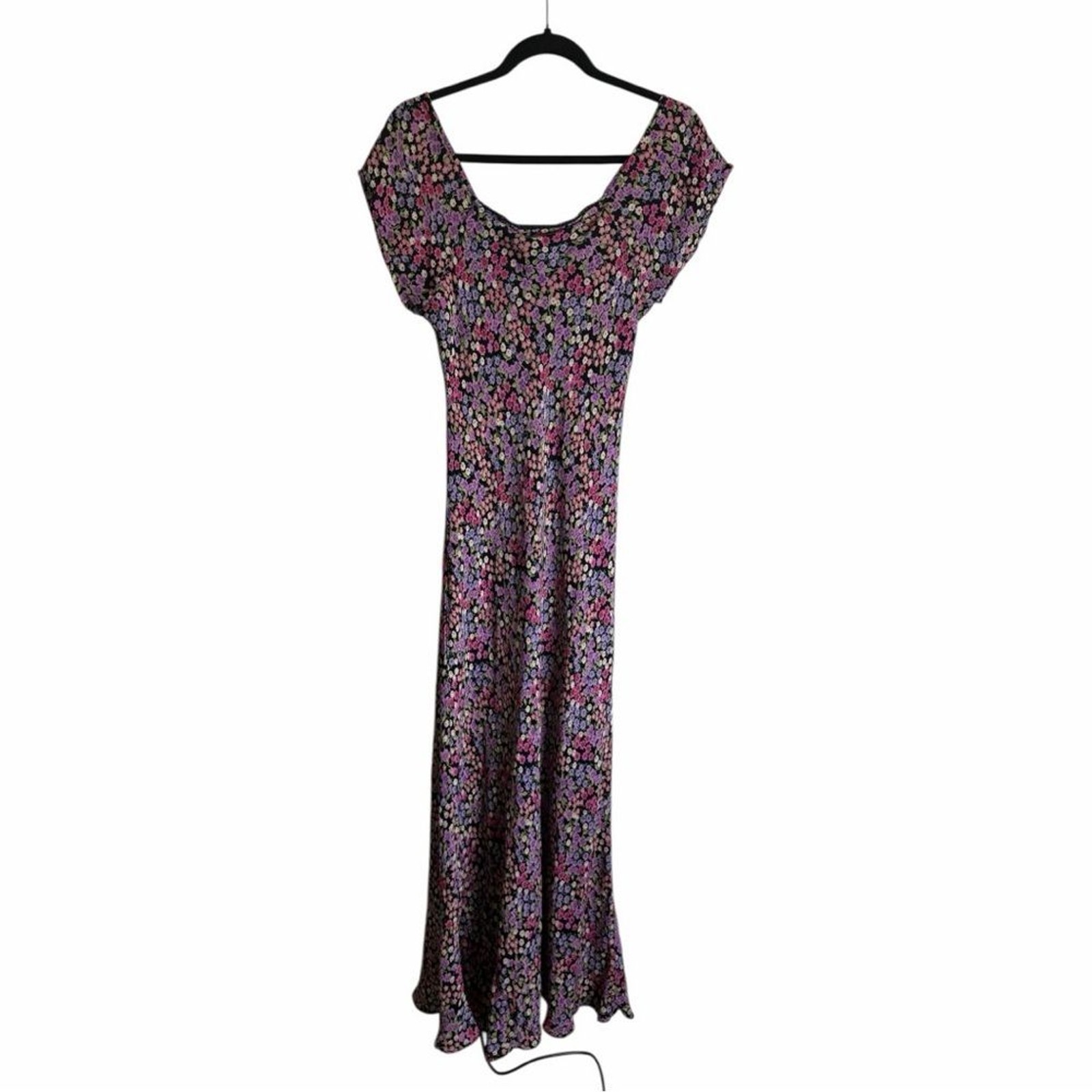 Vintage 90’s Nostalgia Rayon Floral Scoop-Neck Maxi Dress M