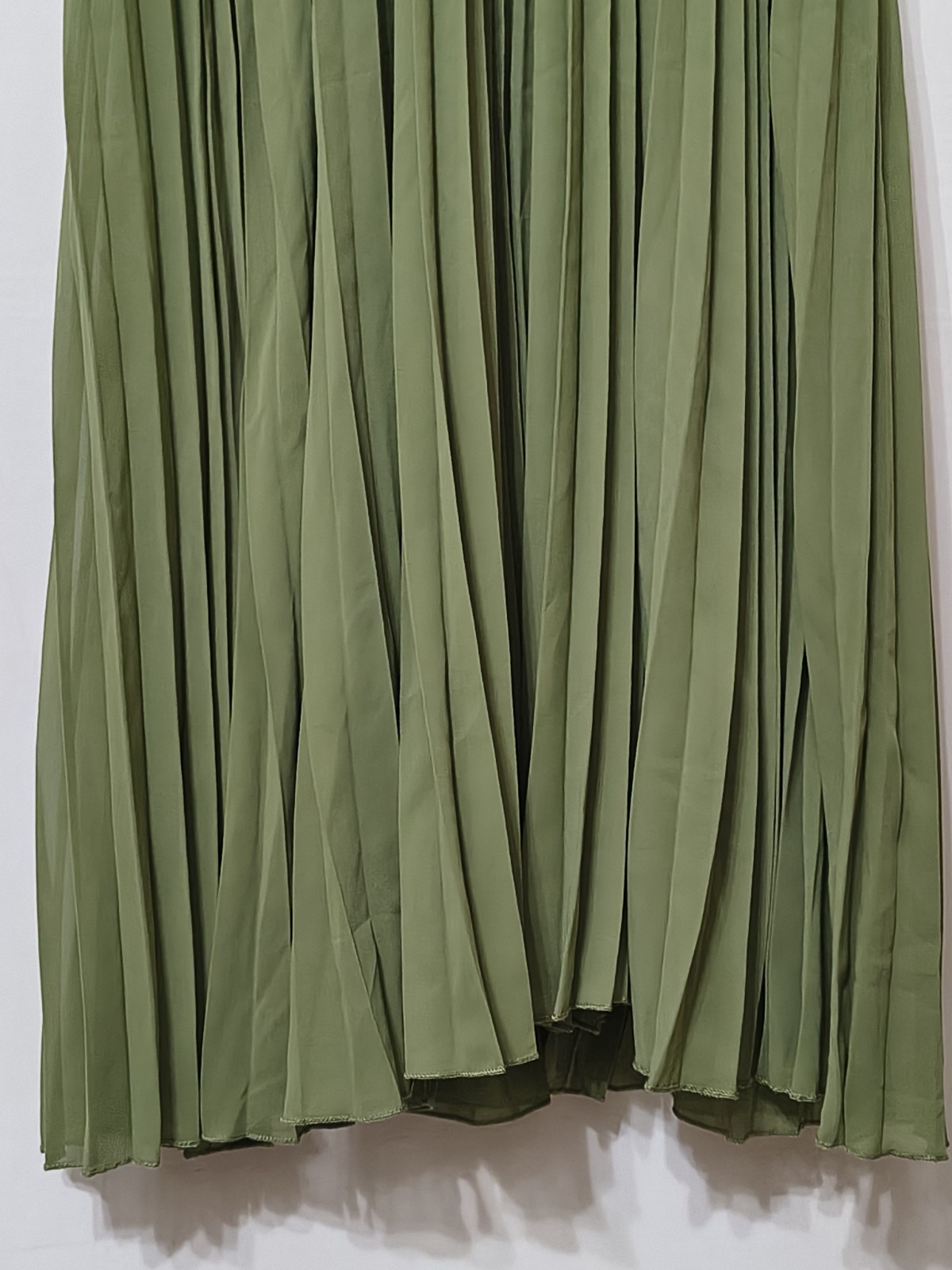 Green Pleated Evening Dress