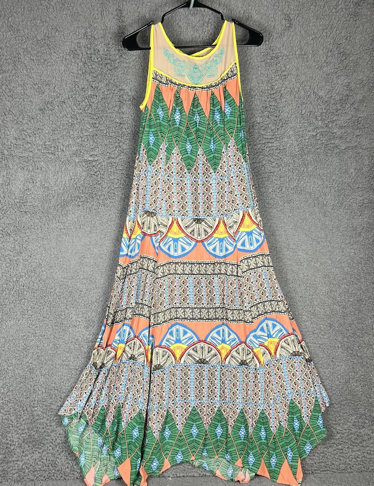 Flying Tomato Maxi Dress Medium Sleeveless Geometric Festival Boho Hippie Aztec