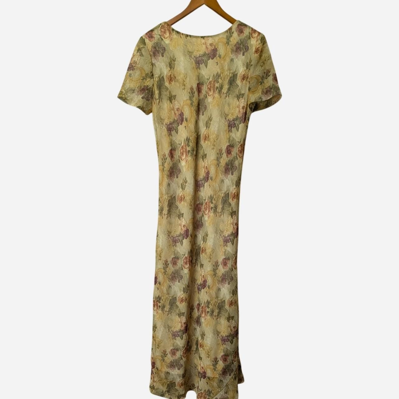 90s Michael B. Ltd. Impressionist Floral Chiffon Maxi Dress Size Petite S/M