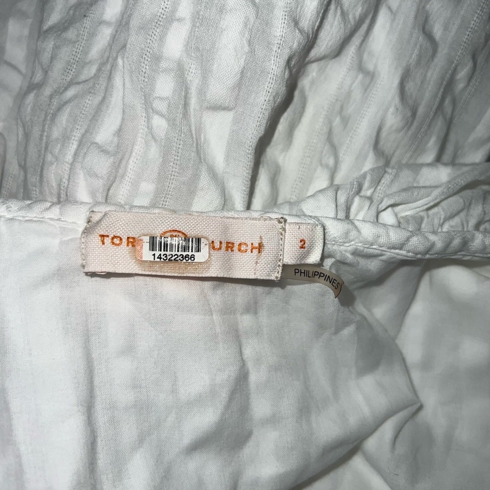 Tory Burch – White Ruffled Neckline Cotton Maxi Sundress Size 2