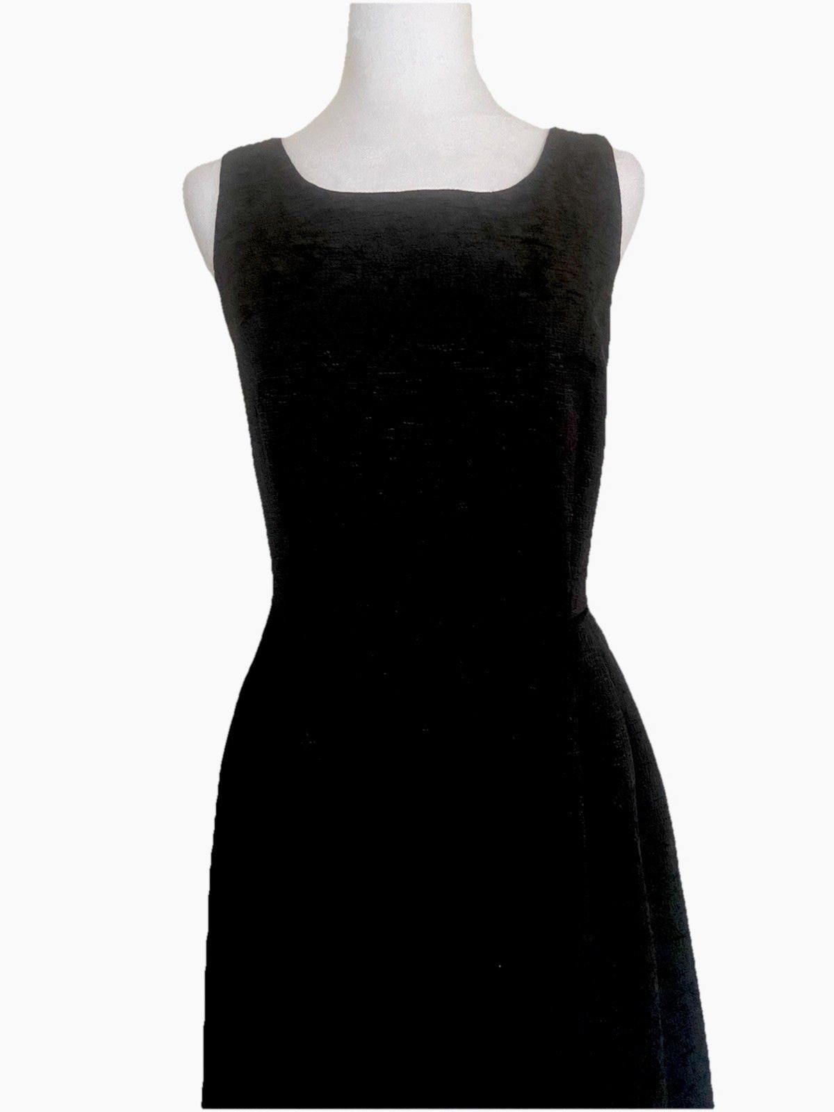 Lands’ End Black Dress Sleeveless Cotton Blend Pockets Summer Basic M (10)