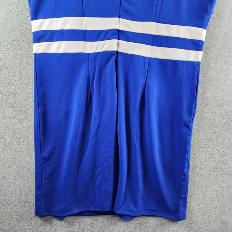 Ny Collection Plus Size Colorblocked Dress Women’s 18W Sapphire White Sleeveless