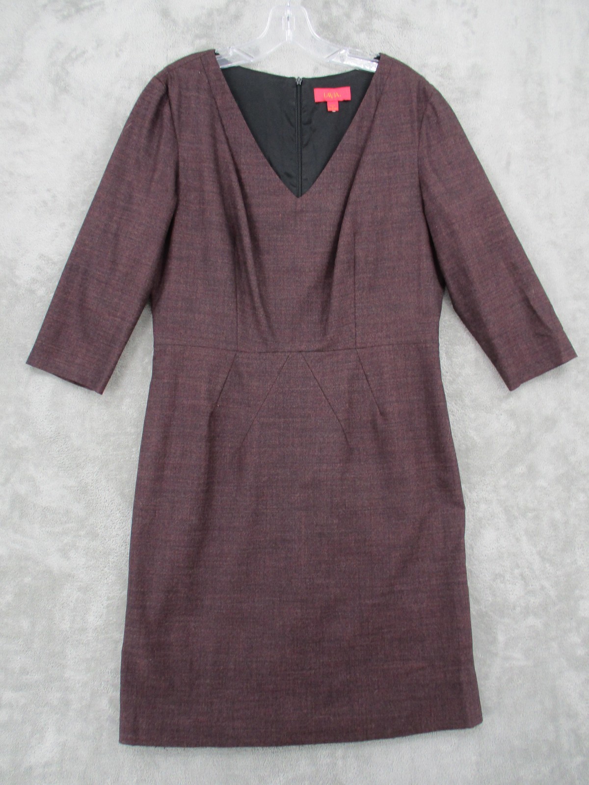Lavia Dress 46 US large Wool Blend Sheath Career Office All Season Preppy Lined