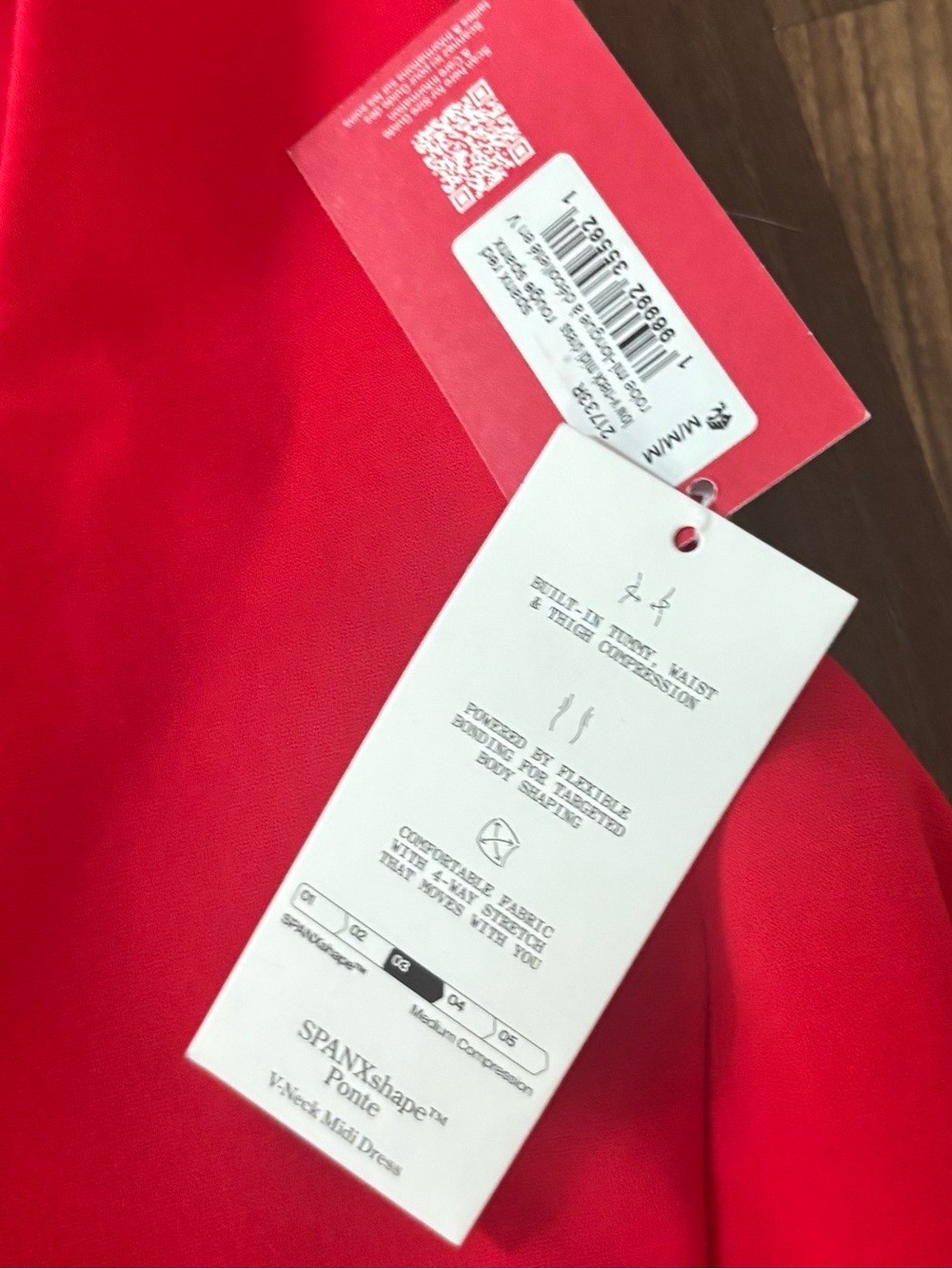 Spanx Sleeveless V-Neckline Ponte Midi Dress NWT Red Size M $178