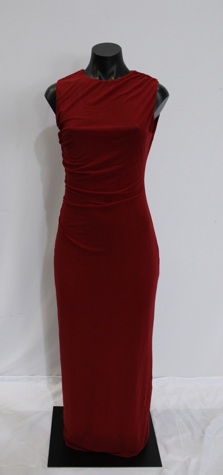Nia Women’s Reese Sleeveless Midi Ruched Shoulder Dress CN6 Red Medium NWT