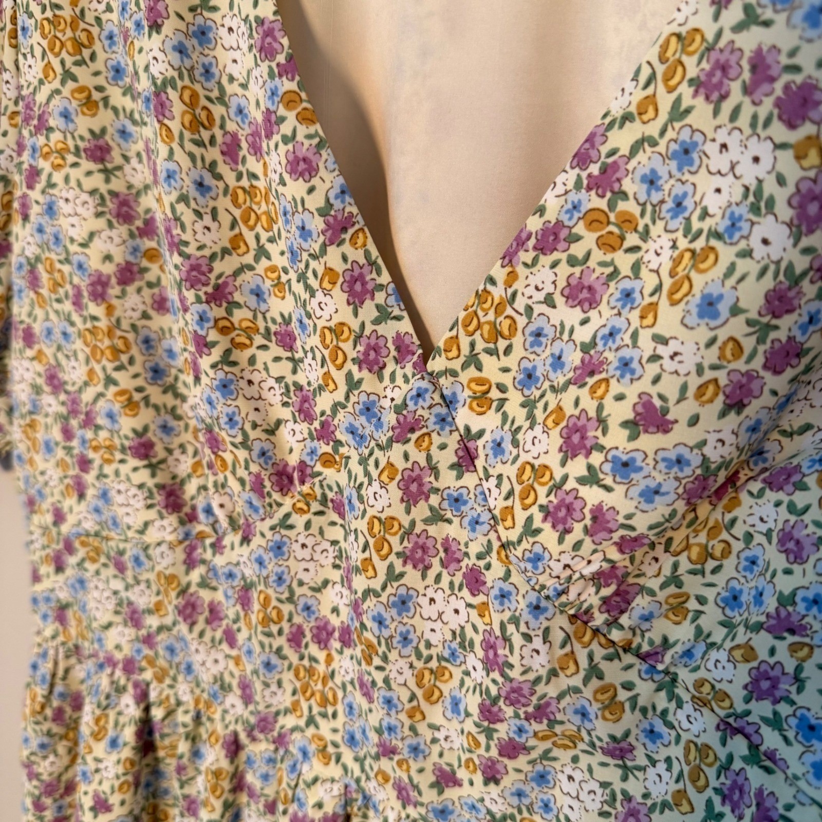 Cottagecore Floral Lightweight Lined Floral Summer Mini Dress NEW (SM) Romantic