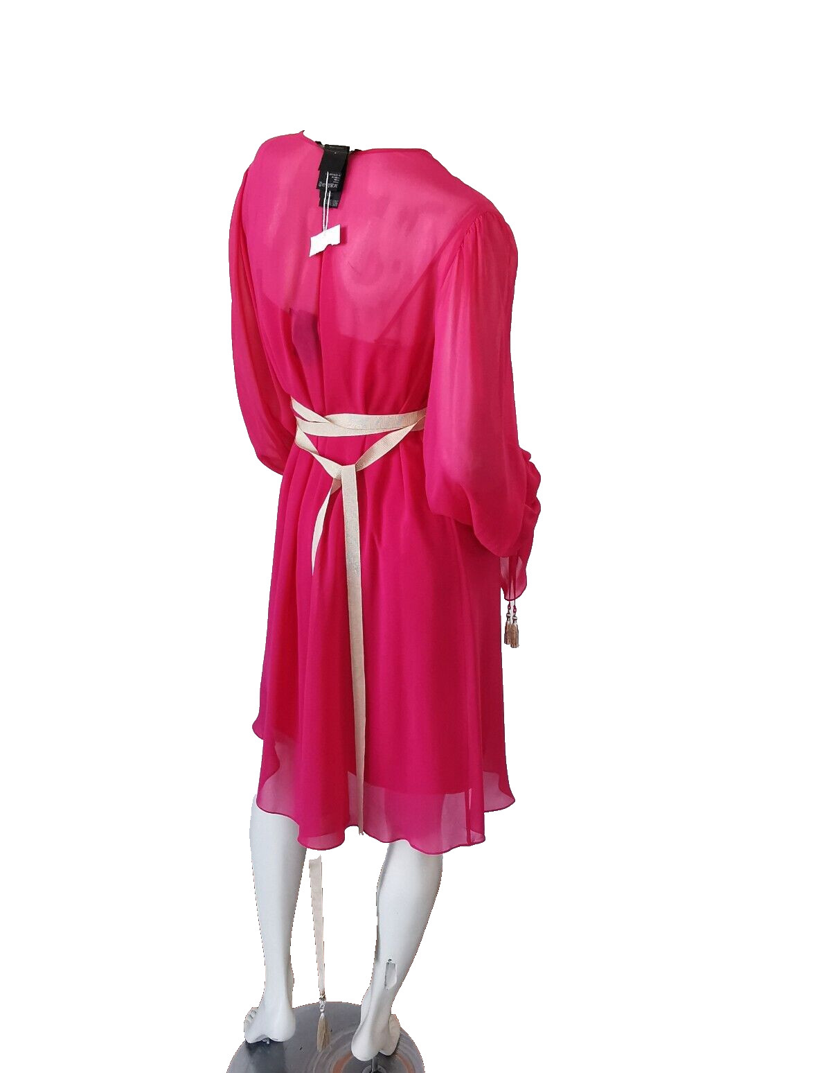 RR €890🌟 MAX MARA Pink SILK georgette Dress Usa2_ It36_ De32_ Uk4_ Fr34