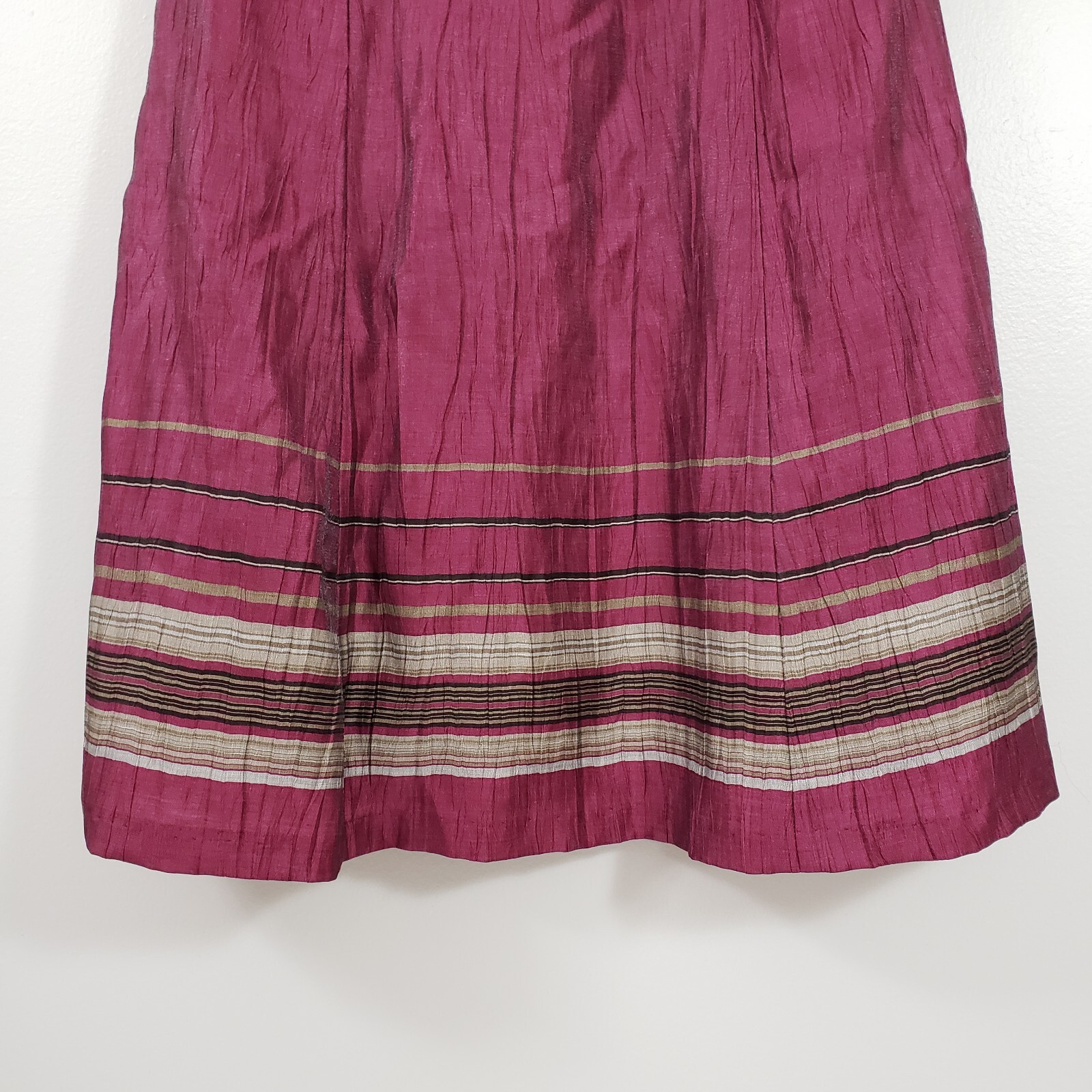 Ann Taylor Loft Size 6P Strapless Dress Magenta Slight Shimmer Taupe Gray
