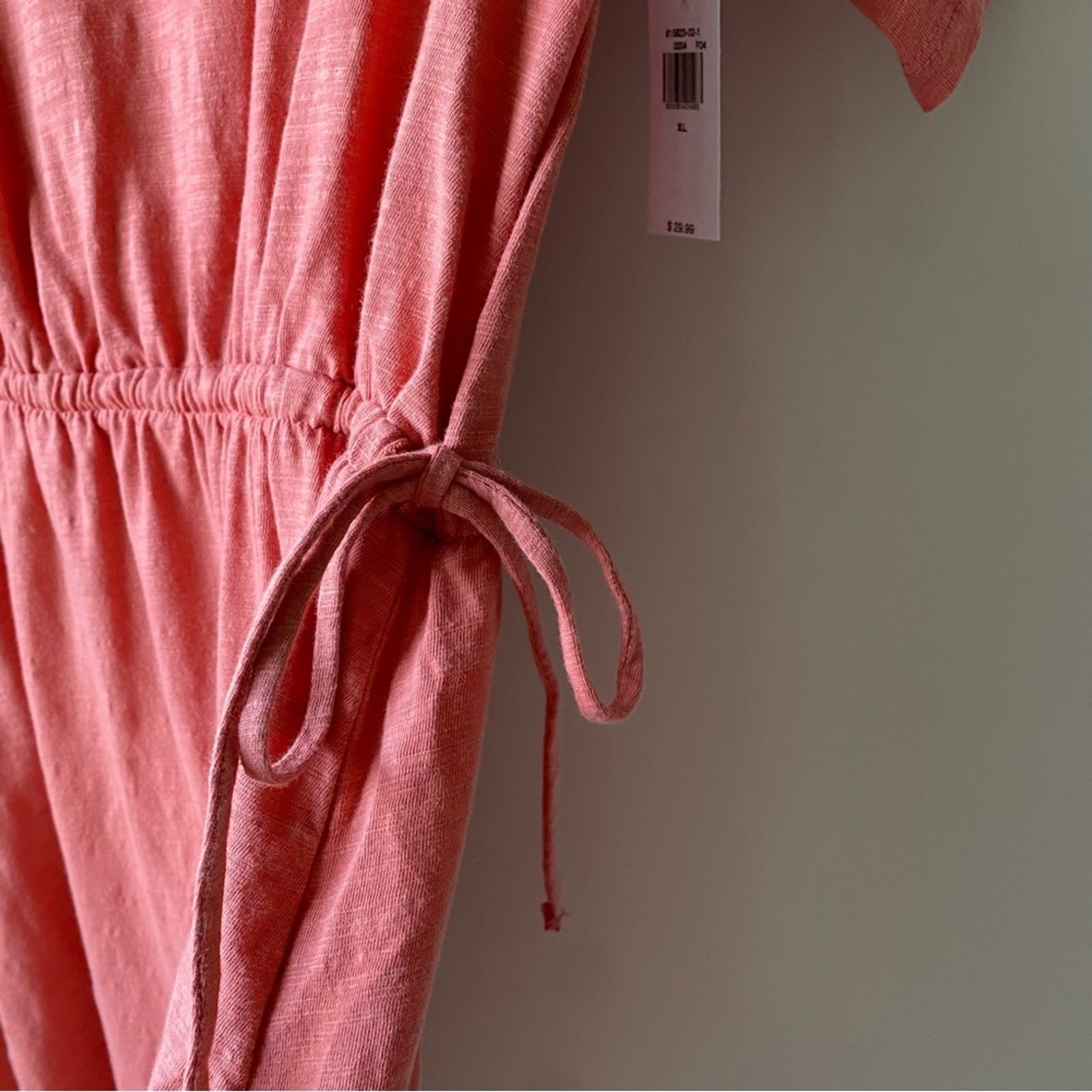 NWT Old Navy Waist-Defined Linen-Blend Mini Dress in Red Basil Size XL