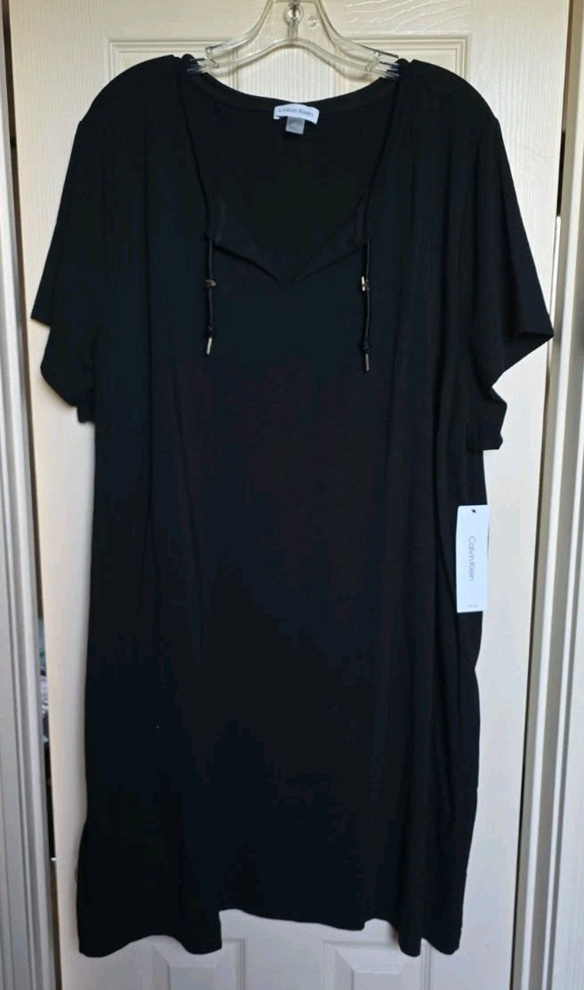 Calvin Klein Women’s T-Shirt V-NECK Dress CX5A1222 (Plus Size 3X) NWT MSRP $59