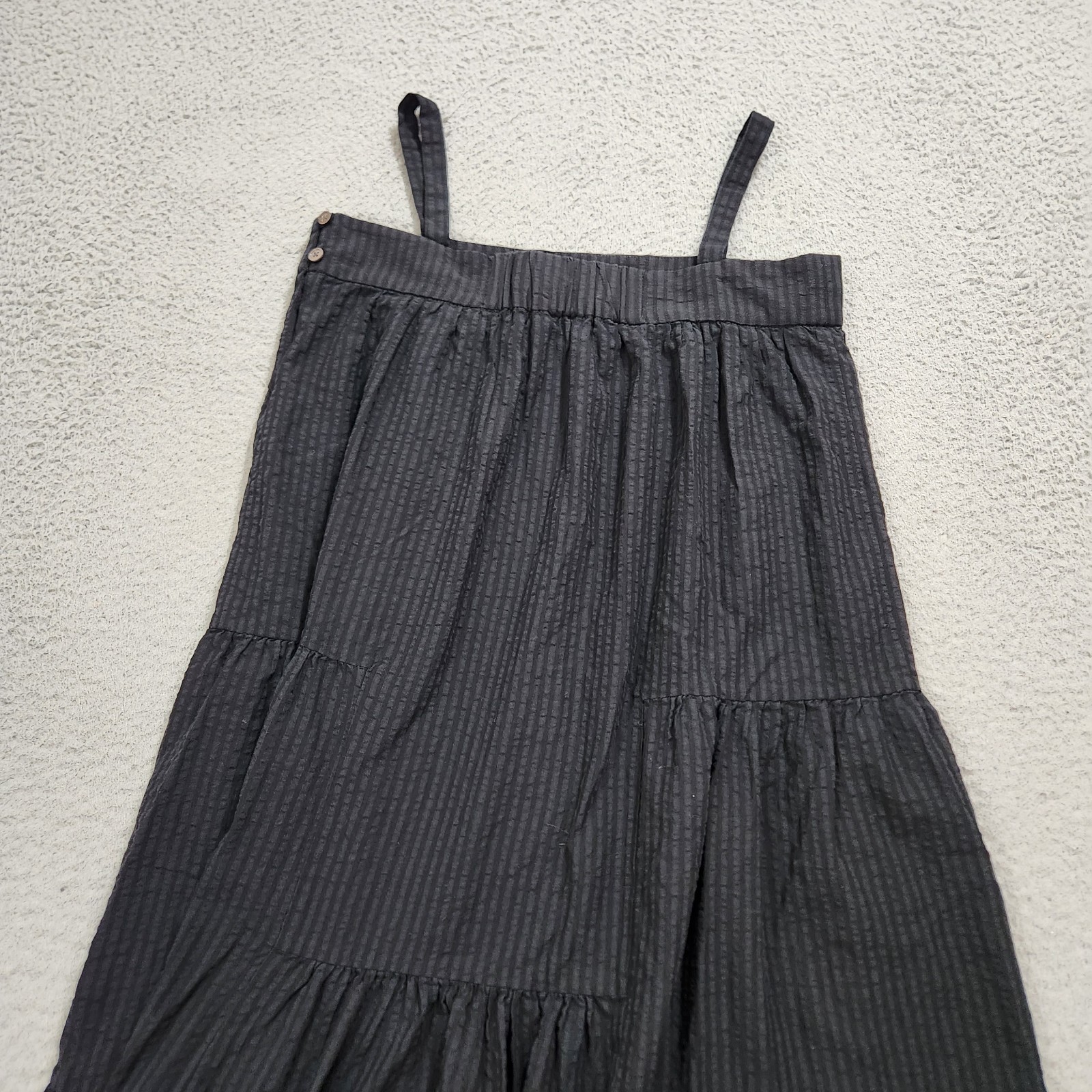 Jenni Kayne Dress Womens Extra Small Black Seersucker Sundress Lightweight Lined
