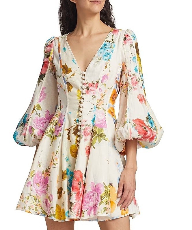 Zimmermann Linen Mini dress aus1 fits US 4 – 6 ( Bust 33.5”-34.3” )