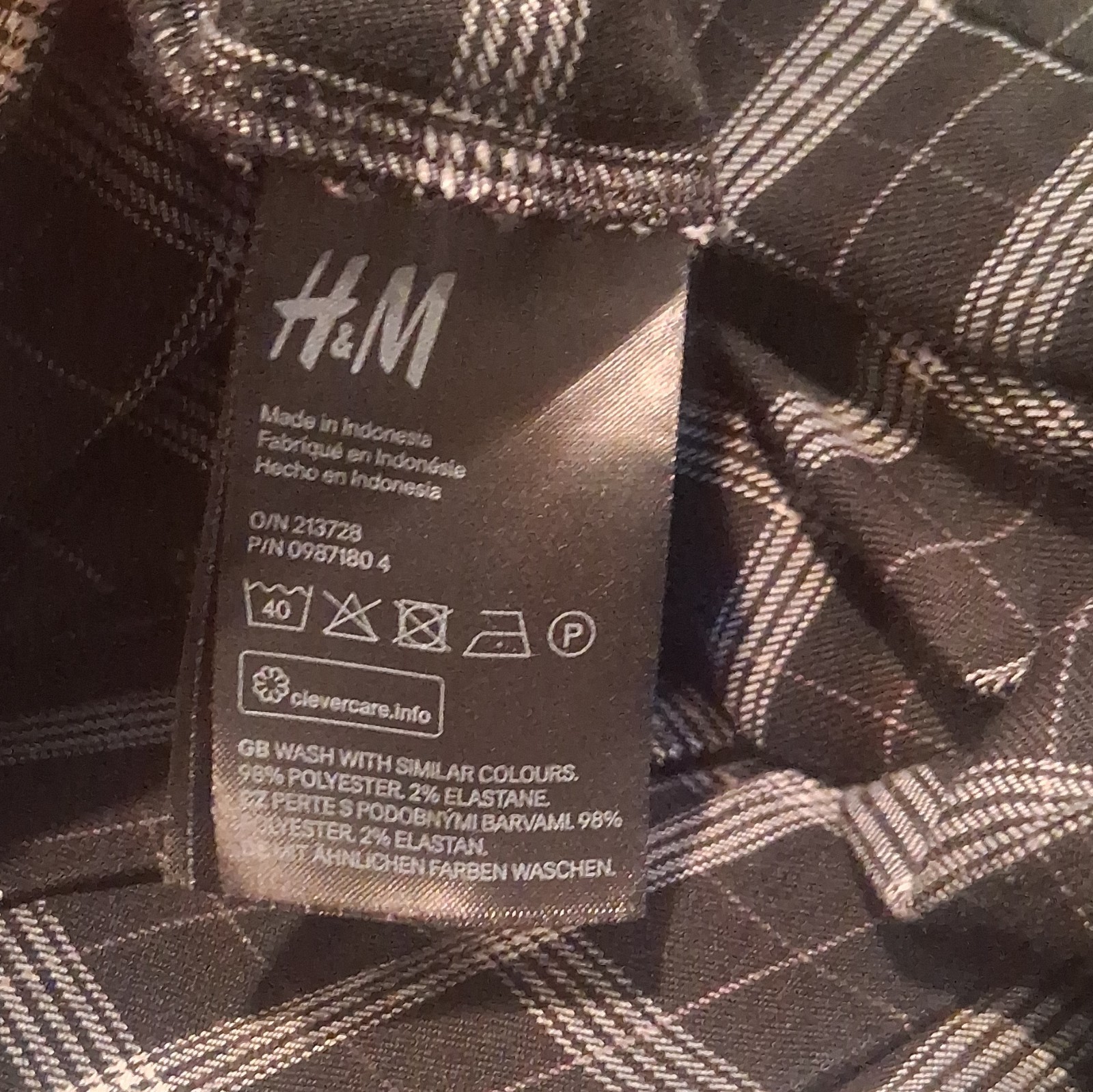 H&M Multicolor Plad Dress – Small – Exellent Condition
