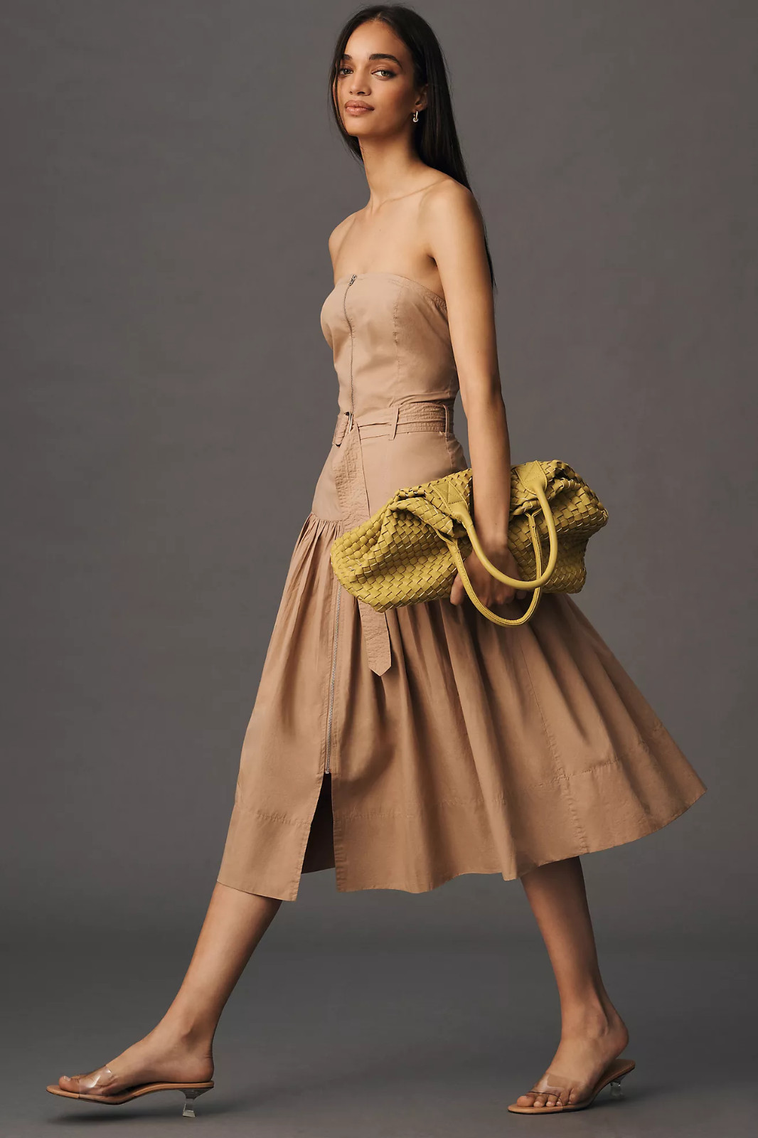 *S,M,L* -NWT Anthropologie Love The Label Strapless Belted Utility Dress, $248