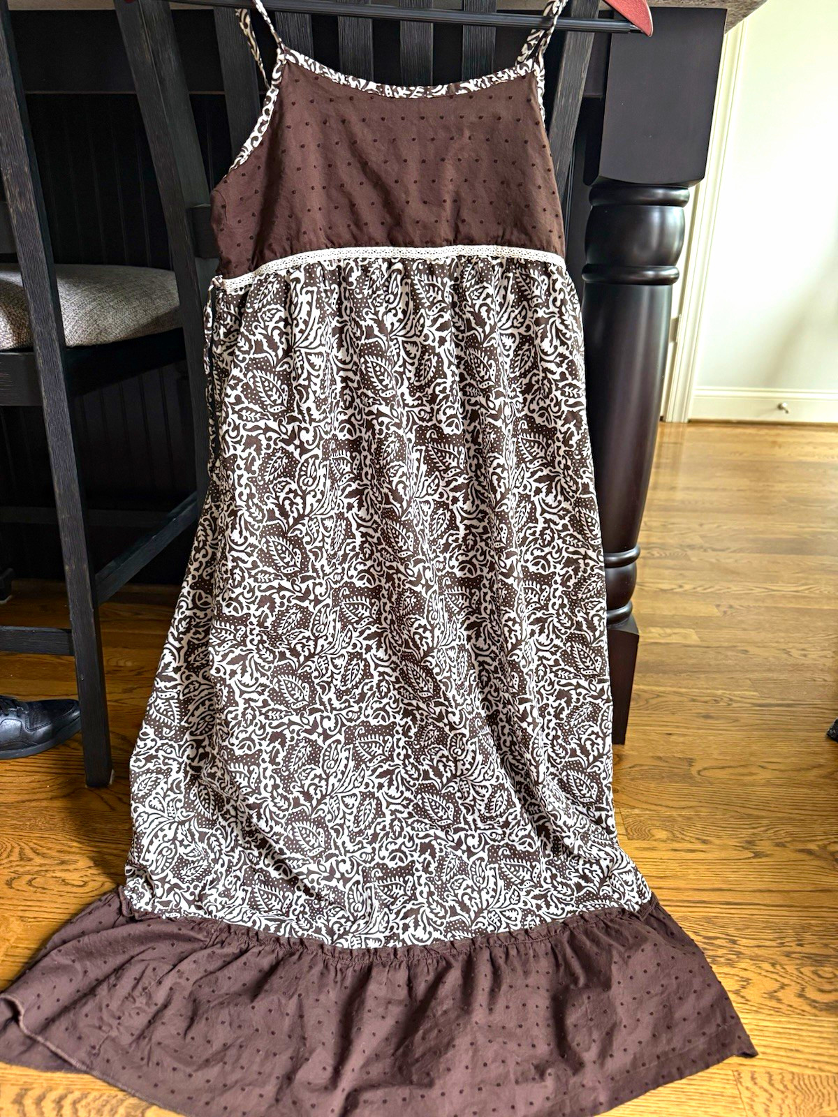 Mossimo Supply Co. Brown/White Paisley Cotton Woven Maxi Dress Sleeveless XL