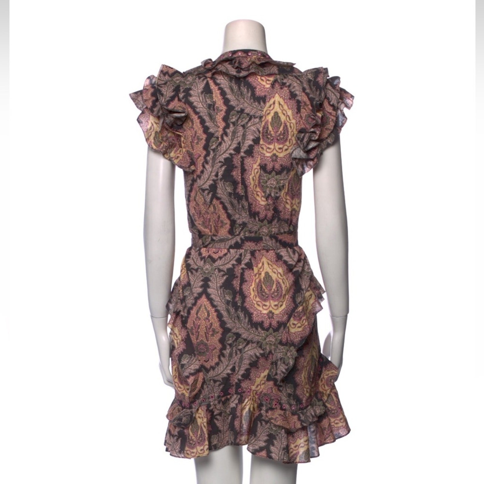 ISABEL MARANT Xanity ruffled printed cotton mini dress Size FR 40/US 8