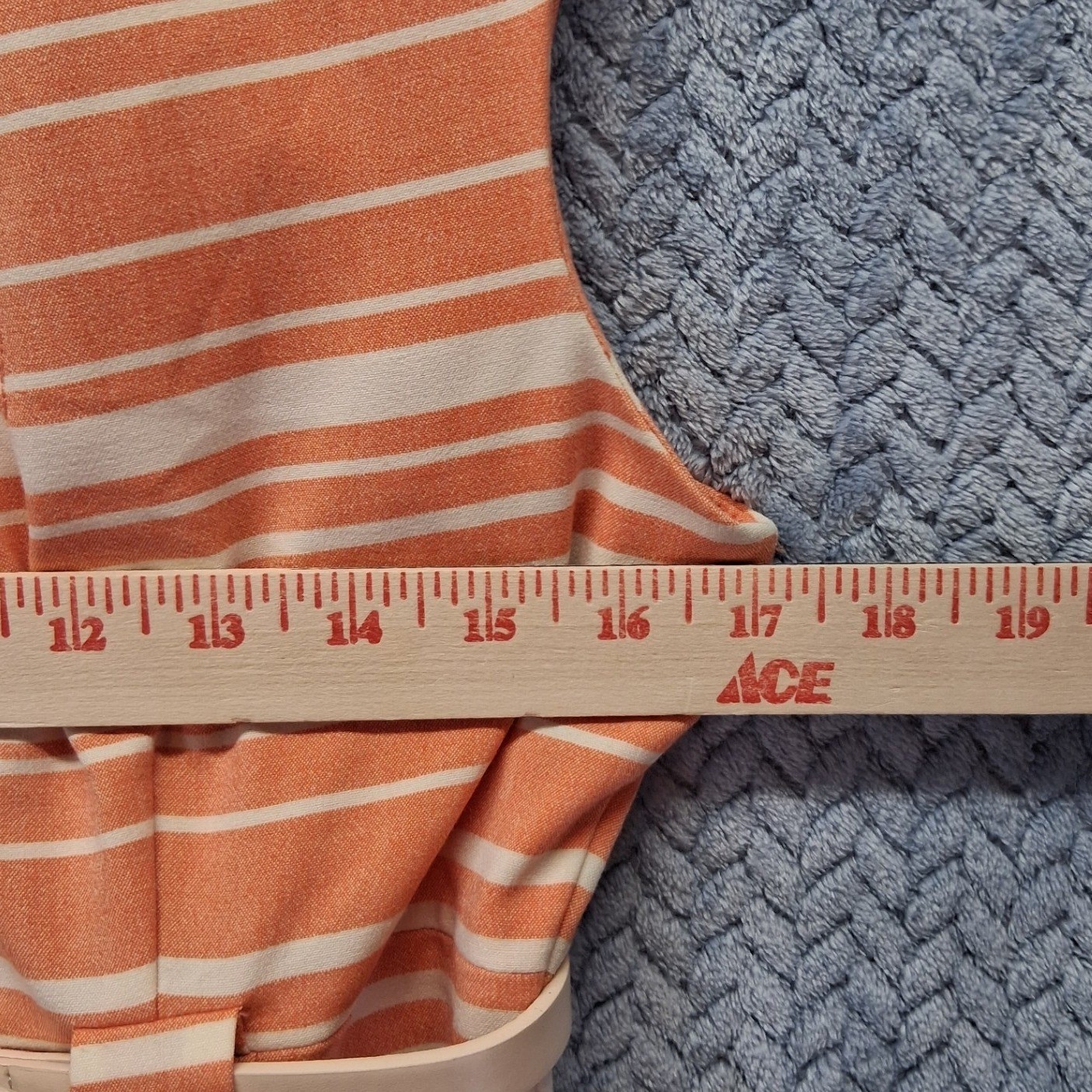 Calvin Klein Orange White Striped Belted Sheath Dress Size 8 Knee Length Summer