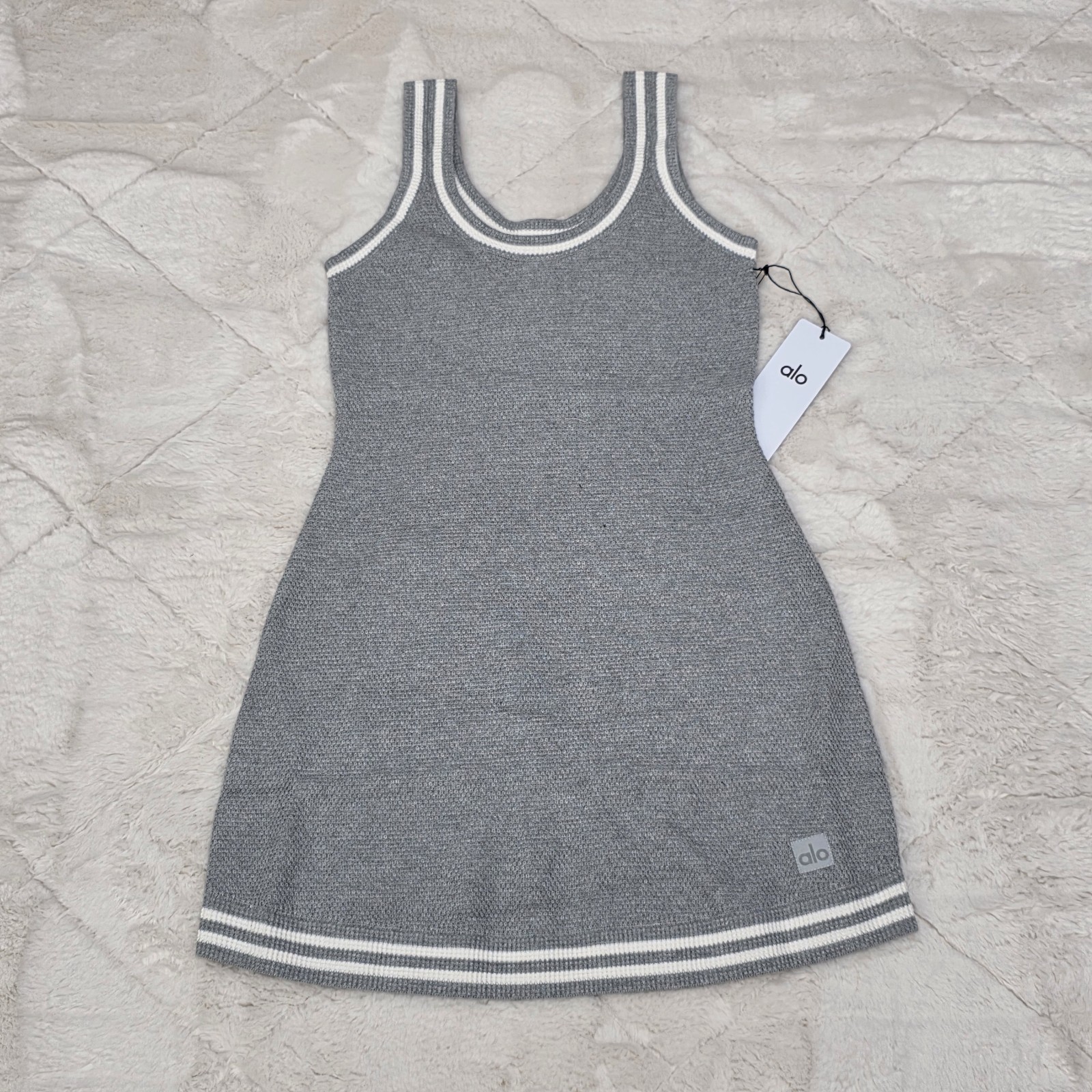Alo Yoga Heather Grey Tennis Club Knits Sweater Dress Women’s Sz M