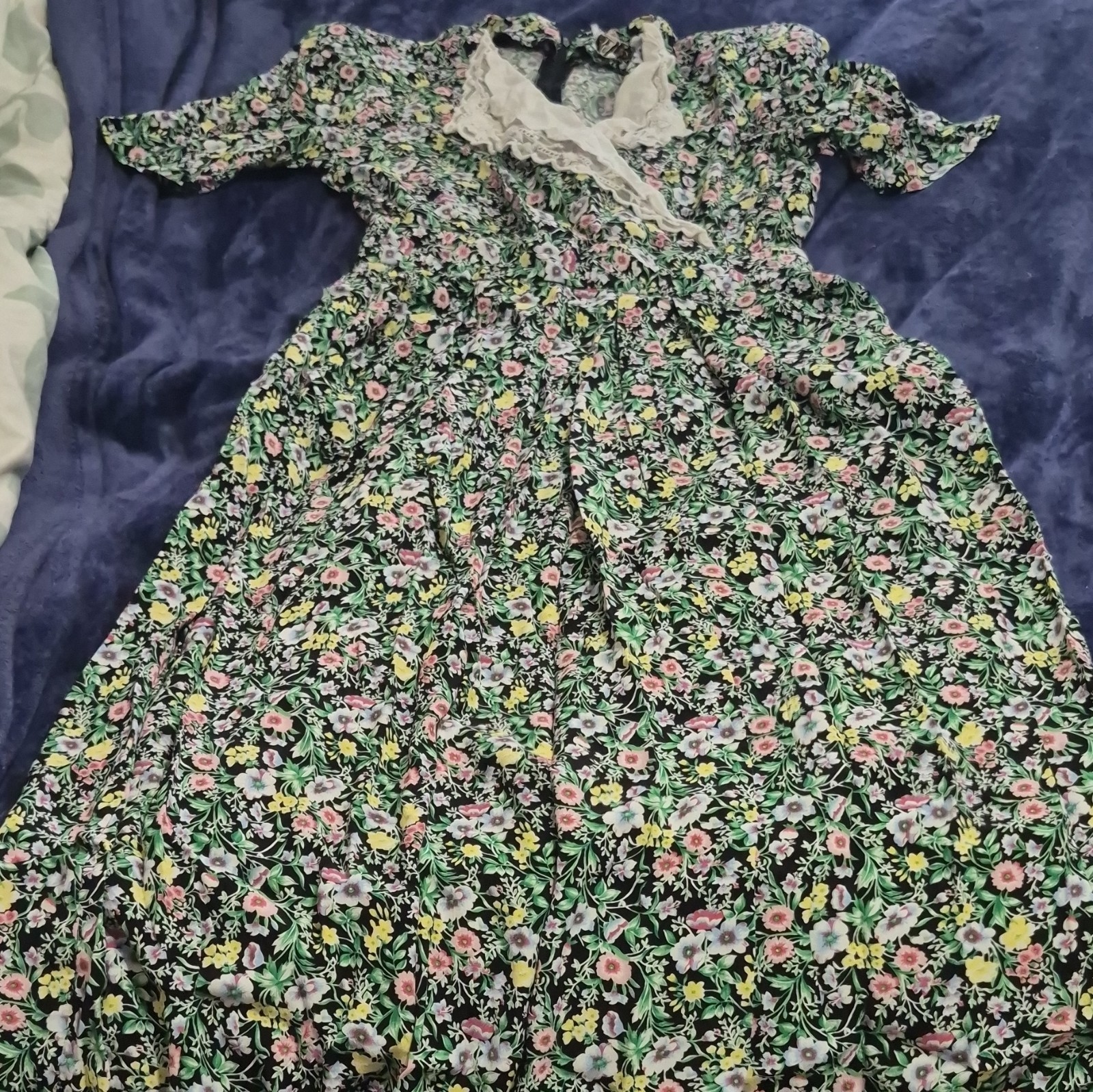 Karin Stevens by Steven Stoller Black Floral Lace Maxi Dress Sz 10