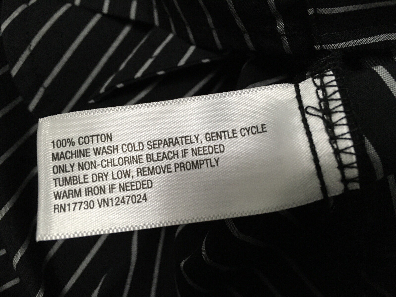 A New Day XS Black White Stripe Versatile Long Sleeve Midi Shirtdress w/ Pockets
