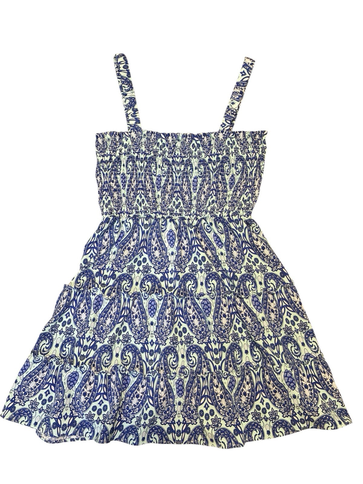Simply Southern Blue Paisley Sundress Size Large Smocked Bohemian Dress NWT