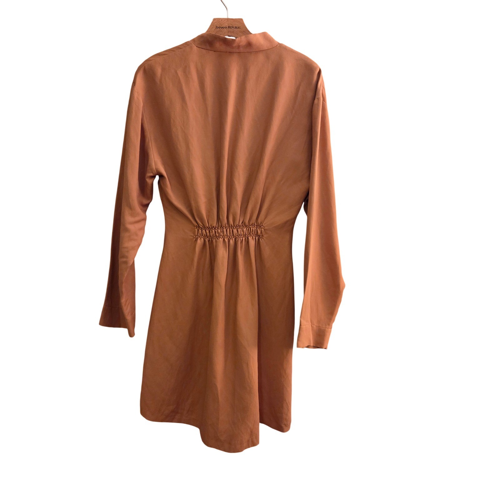 Sandro Amaria Cross-Over Neckline Dress, Camel, Caramel, Fall, Sz FR 36/US S