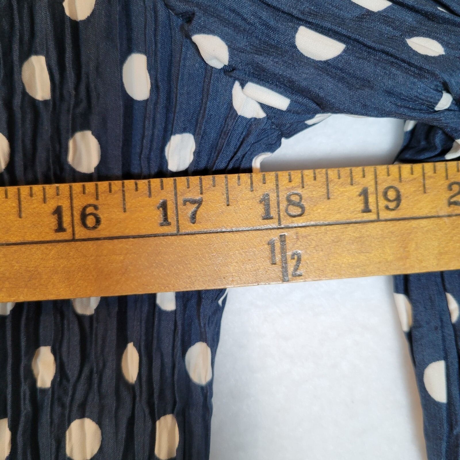Alquema Womens Smash Pocket Crinkle Midi Dress Size 1 Blue Polka Dot Retro